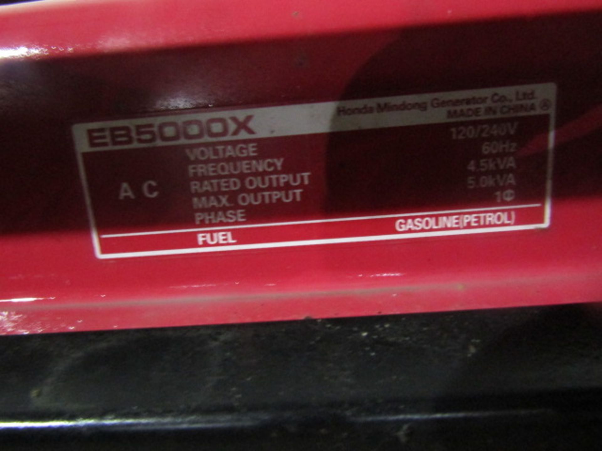 Honda EB 5000X Gas 120/240V Generator - Image 4 of 5