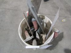 Bucket of Assorted Hand Trowels/Floats