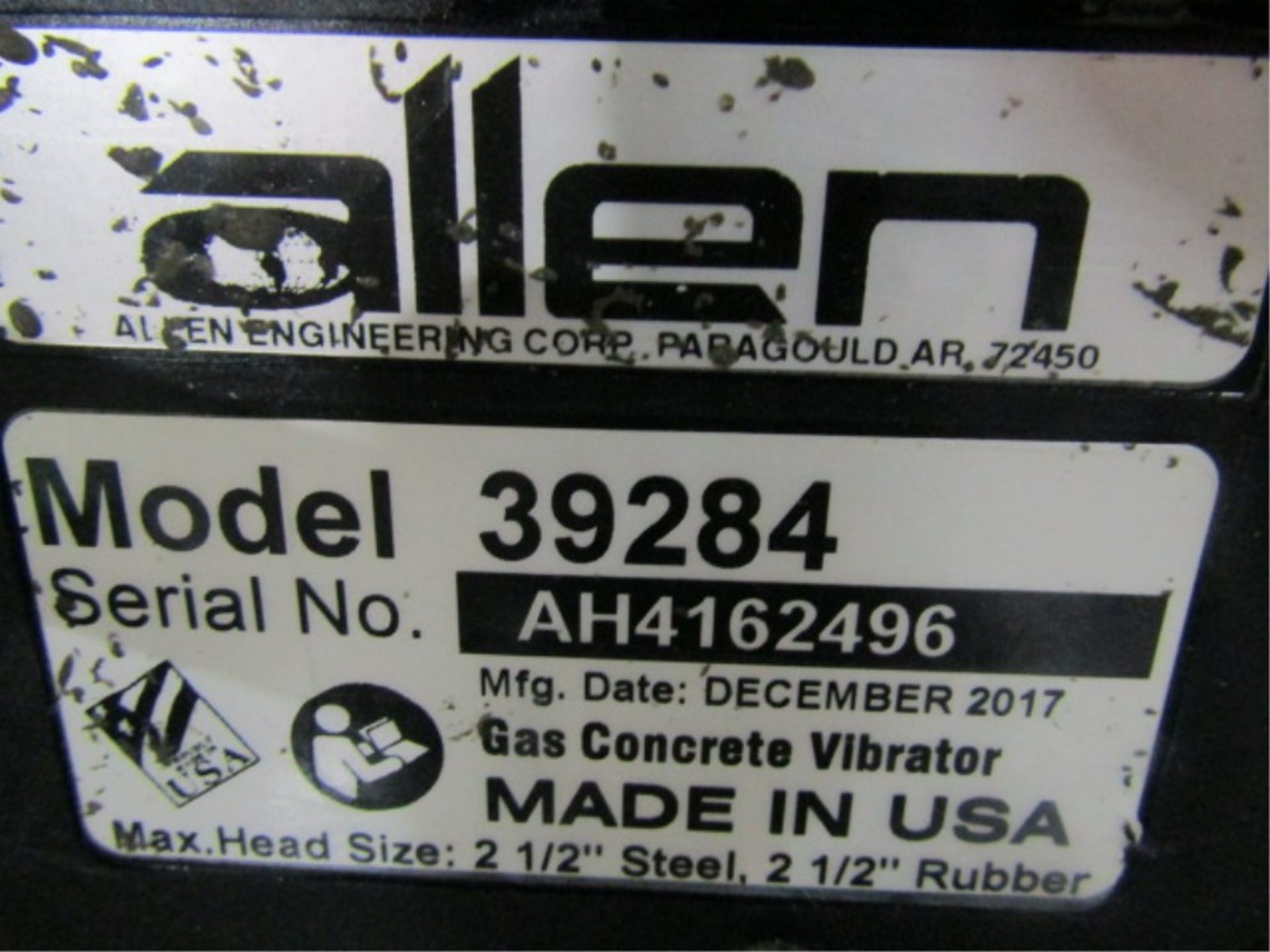 Allen Back-Pack Vibrator 39284, Honda Gas Motor, With Cart, Serial #AH4162496 - Image 4 of 5