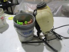Bucket Concrete Safety Cap & Roundup Back Pack, Sprayer