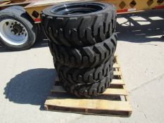 (4) New Extremelift 10-195 Tires & Rims, 8 Ply, 6" Center 8 Bolt Pattern, Located in Mt. Pleasant,