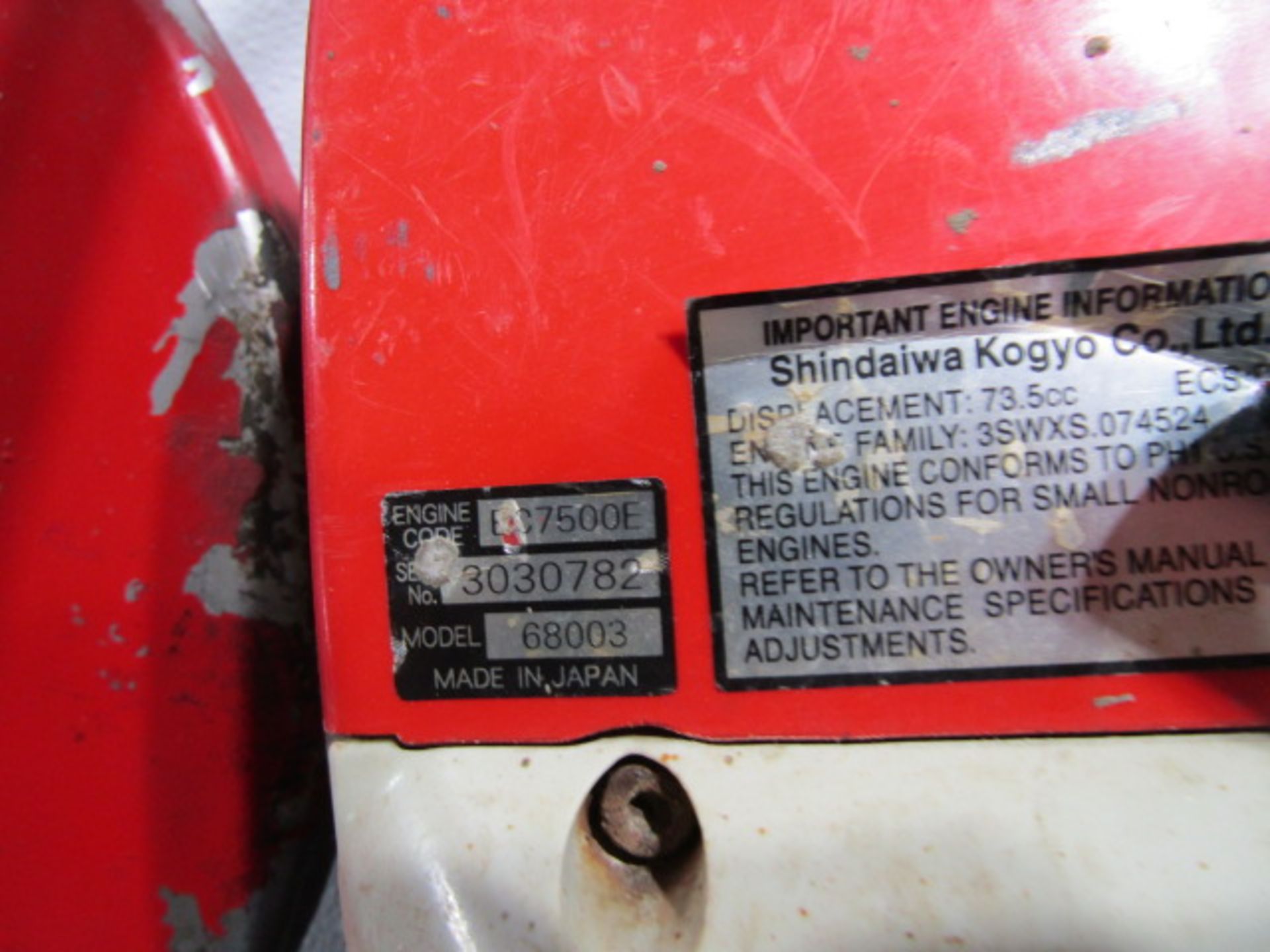 Shindaiwa Cut-Off Saw, Model # 68003, Serial # 3030782, Located in Hopkinton, IA - Image 3 of 3