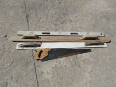 Miscellaneous Tools, Level, Hand Saw, & Striker Boards, Located in Mt. Pleasant, IA