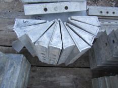 (4) 6"x6"x1' Hinged Wall-Tie Aluminum Concrete Forms, Smooth 6-12 Hole Pattern