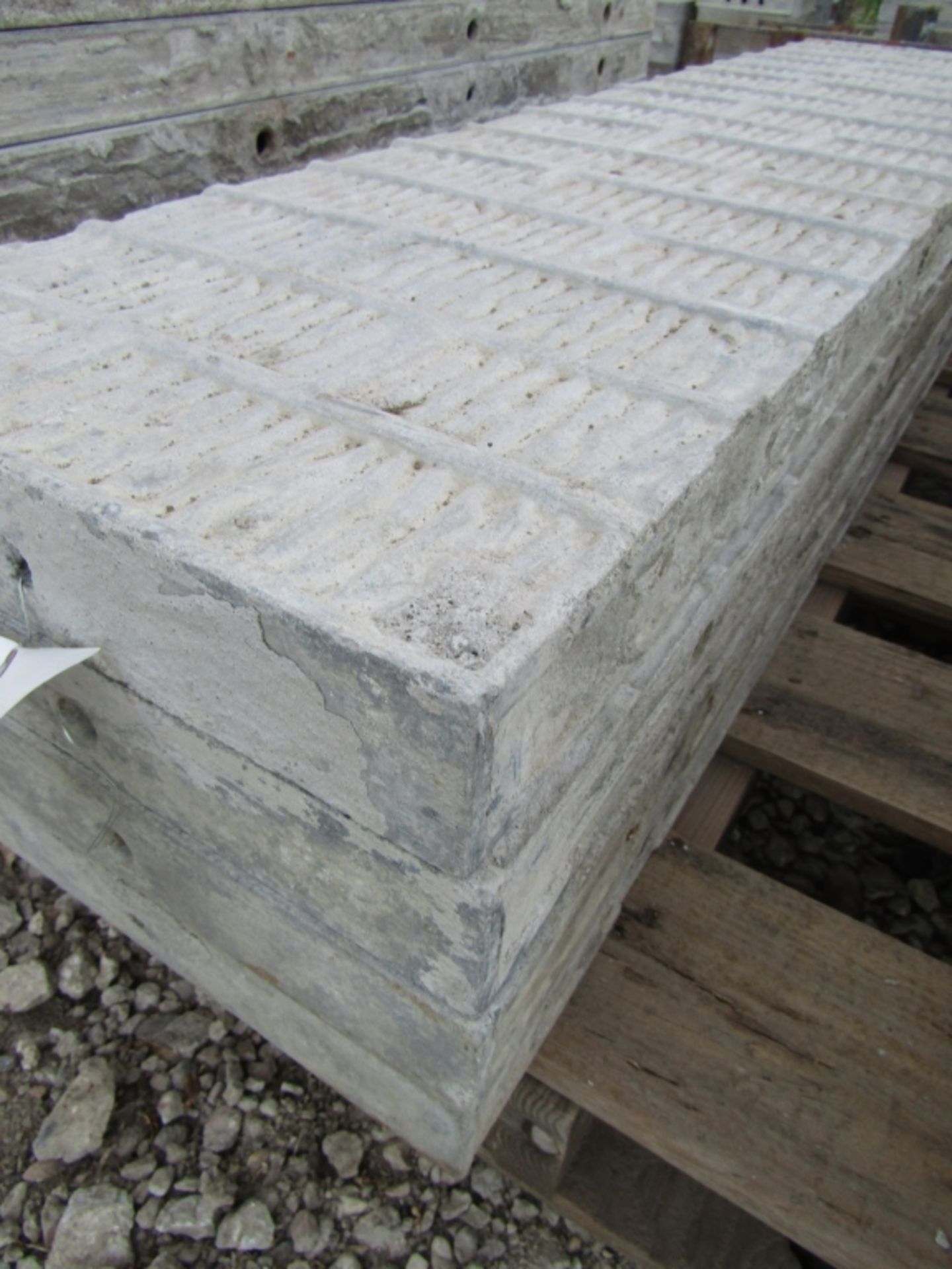 (4) 12"x4' Wall-Tie Aluminum Concrete Forms Vertibrick 6-12 Hole Pattern - Image 2 of 2