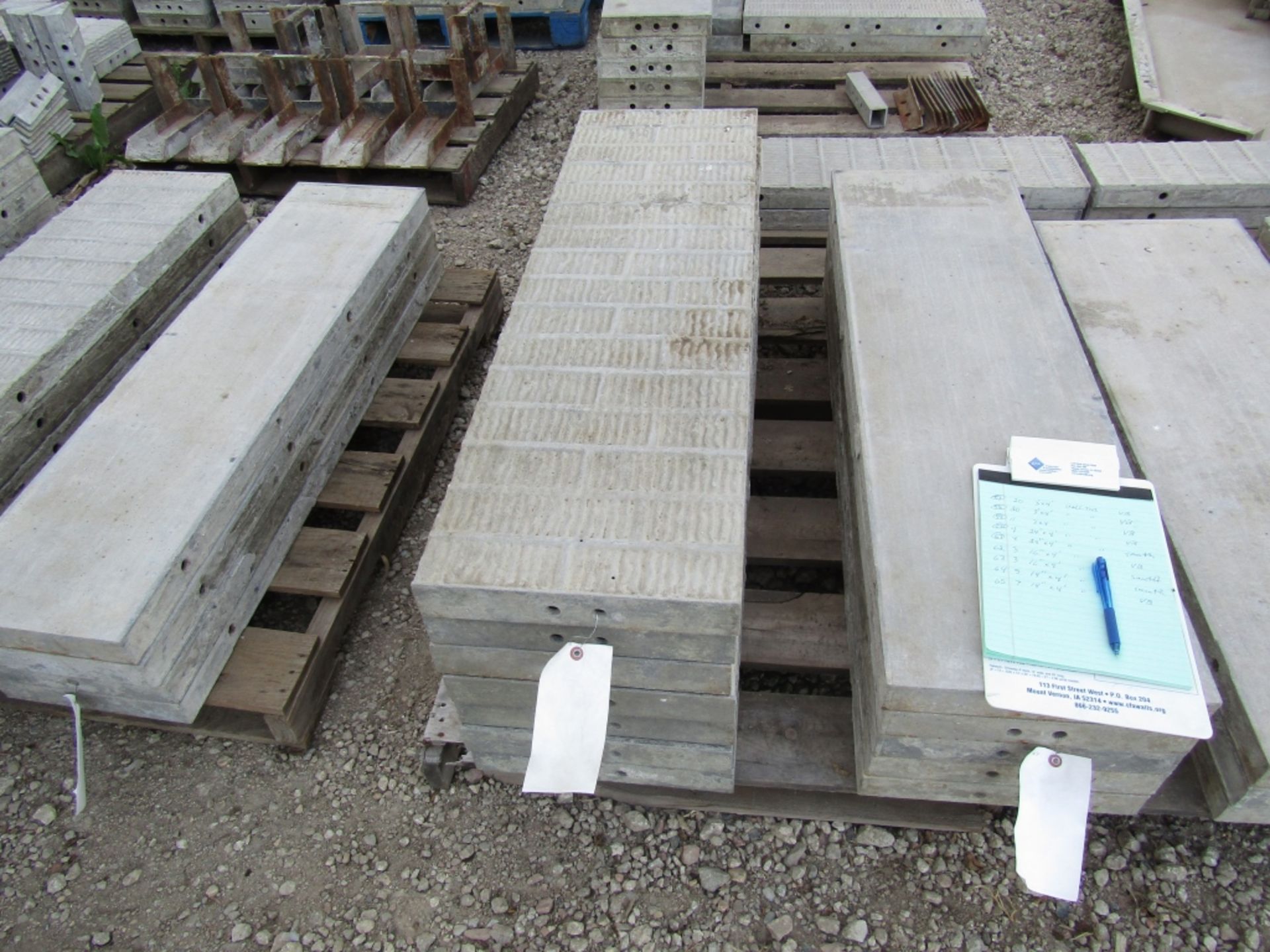(7) 14"x4' Wall-Tie Aluminum Concrete Forms Vertibrick 6-12 Hole Pattern