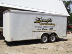 1998 US Cargo Enclosed Bumper Hitch Trailer VIN #4PL500H24W1014786, 8' x 18' Double Hinged Back