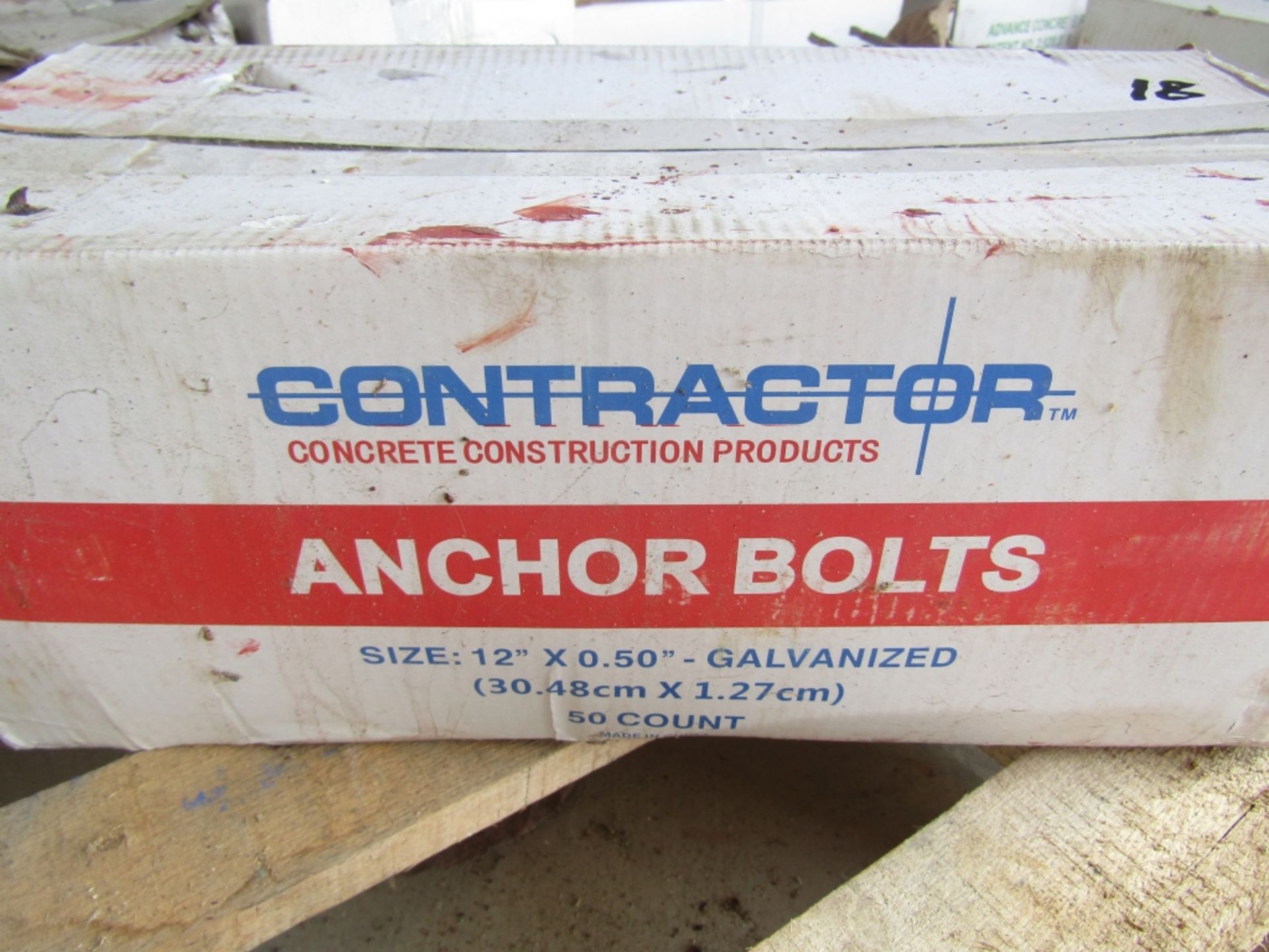 (5) New Boxes Contractor Anchor Bolts 12" x .50 (50 per box) - Image 2 of 2