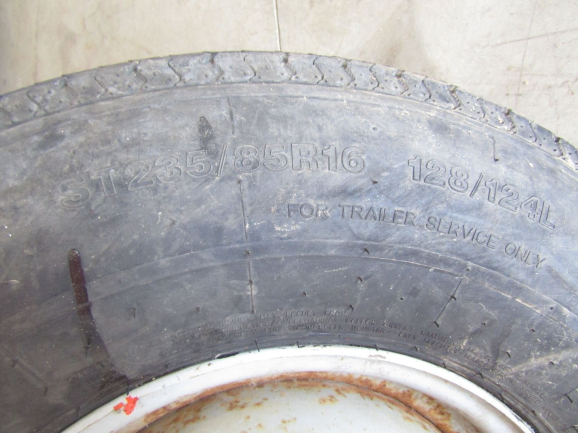 Hercules Trailer Tire & Rim, ST235/85R16, 128/124L 8 Bolt Rim - Image 2 of 2