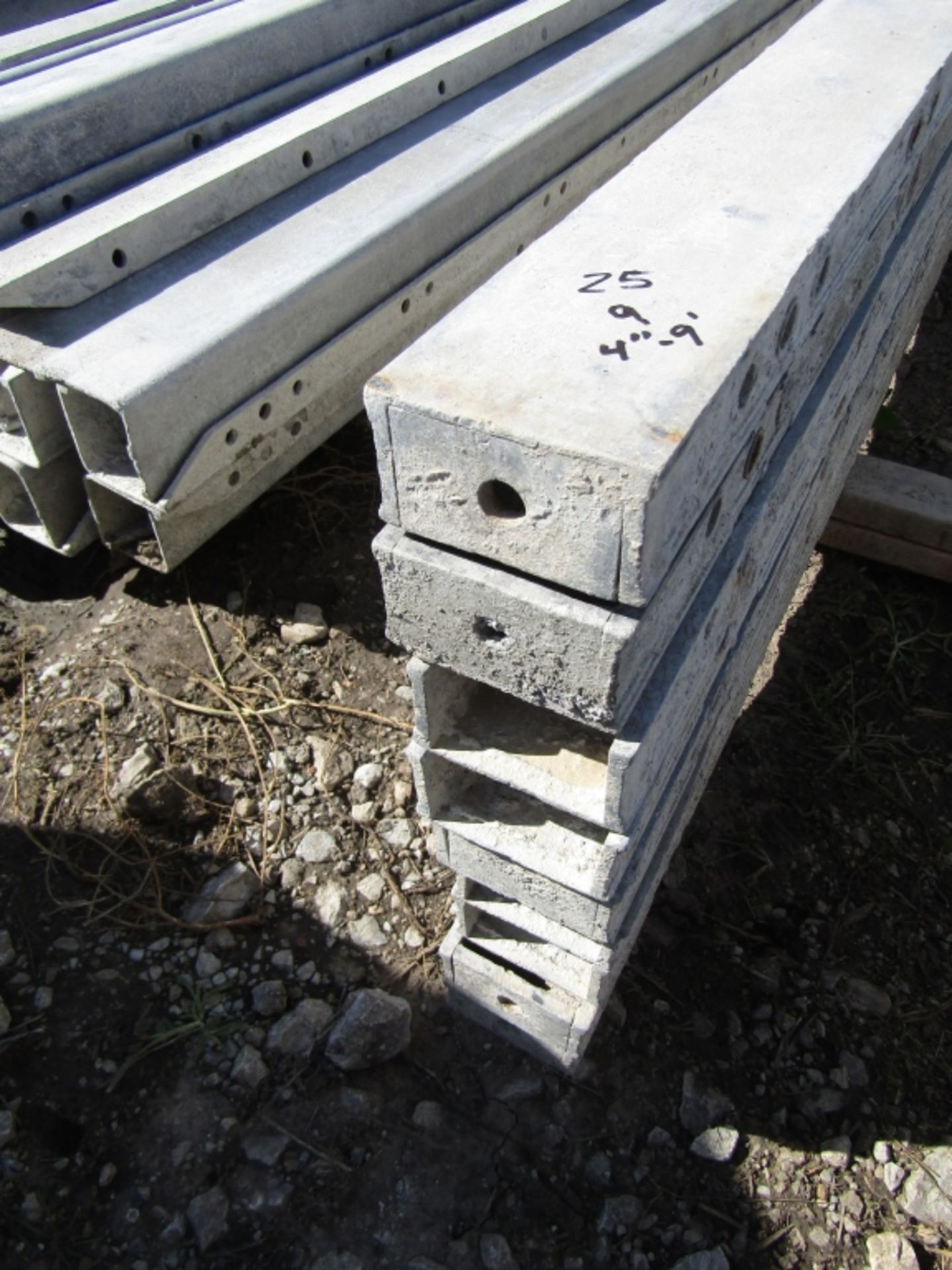 (9) 4" x 9' Wall Ties Concrete Forms, Smooth, 6-12 Hole Pattern, Triple Punch, Located near Lincoln, - Image 4 of 4