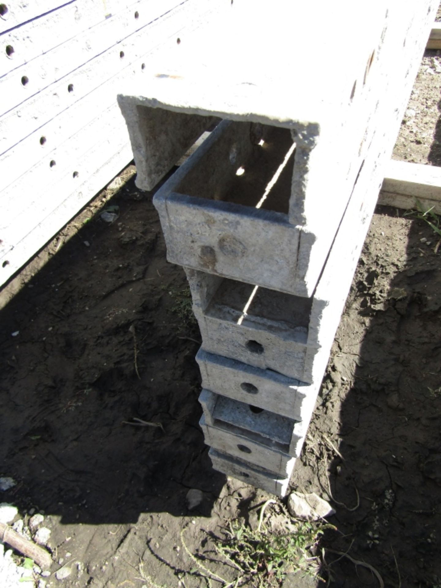 (9) 4" x 9' Wall Ties Concrete Forms, Smooth, 6-12 Hole Pattern, Triple Punch, Located near Lincoln, - Image 3 of 4