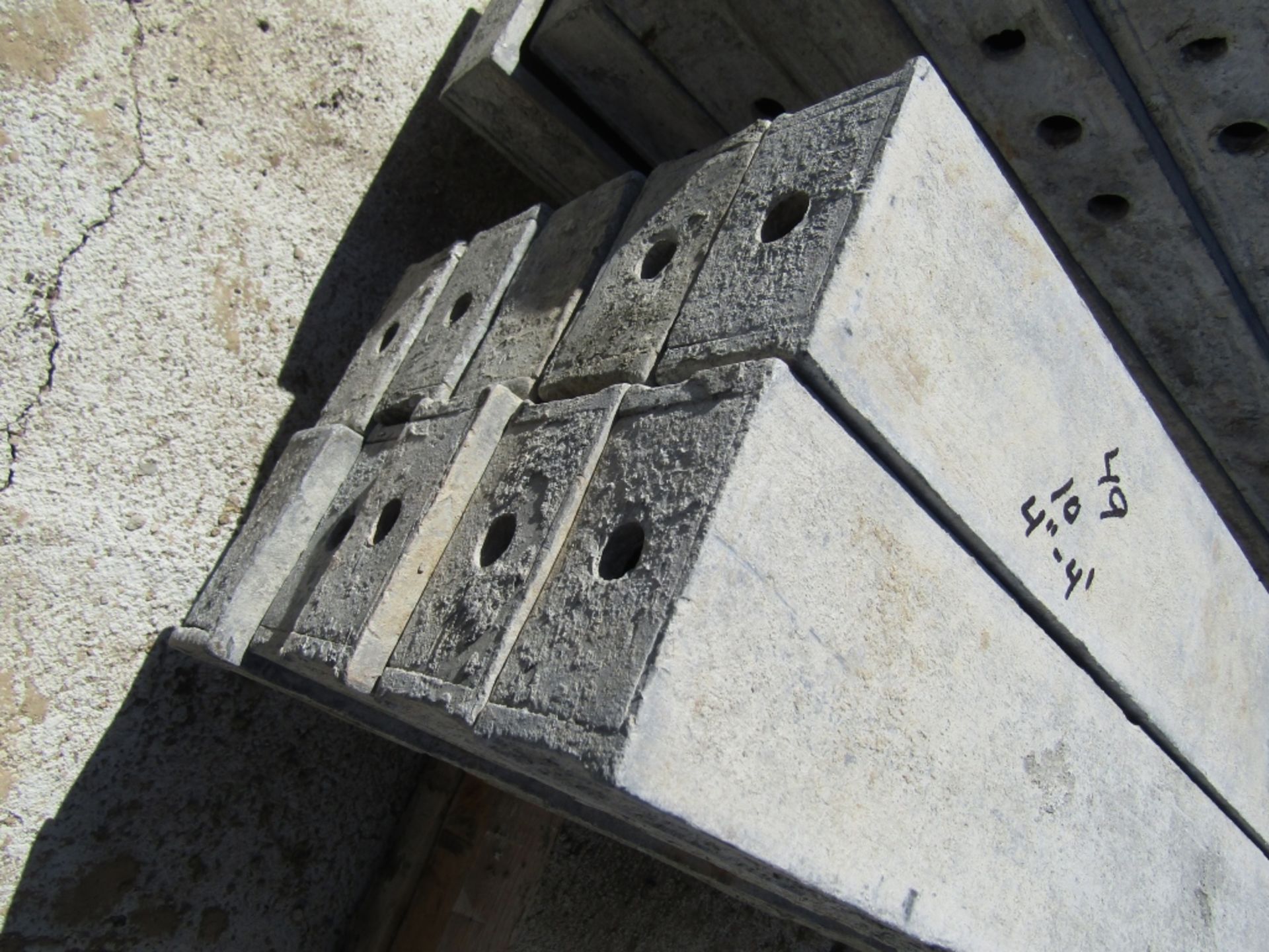 (10) 4" x 4' Wall Ties Concrete Forms, Smooth, 6-12 Hole Pattern, Triple Punch, Located near - Image 3 of 3