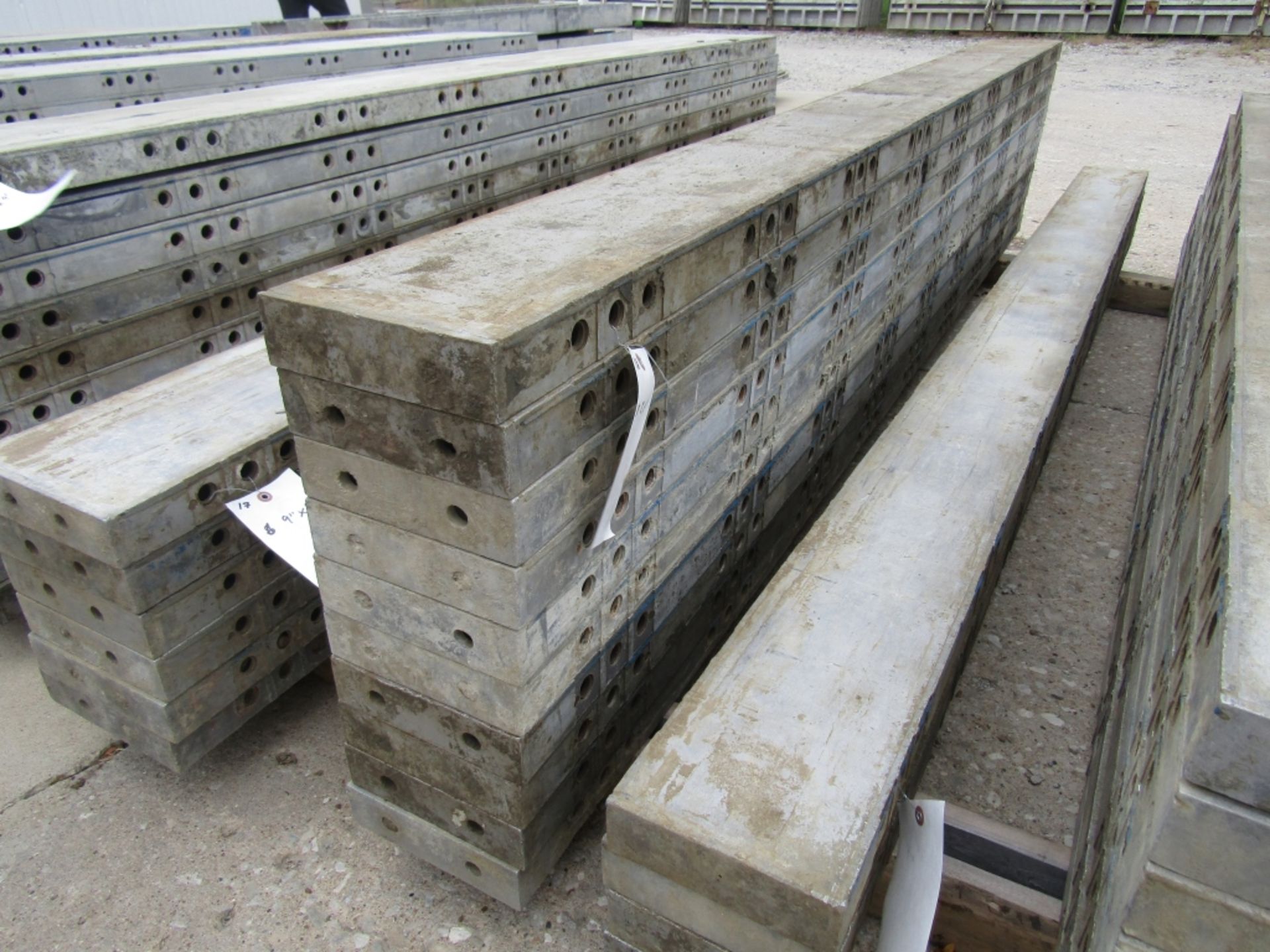 (10) 8" x 9' Western Elite Concrete Forms, Smooth 6-12 Hole Pattern Triple Punch/ Gasket, Located in
