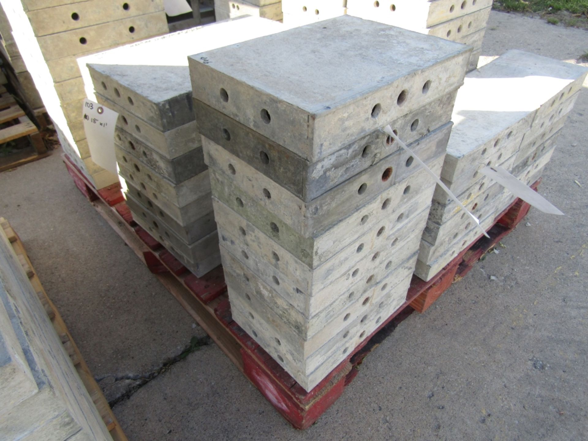 (10) 9" x 1' Durand Cap Concrete Forms, Smooth 6-12 Hole Pattern, Located in Mt. Pleasant, IA - Image 2 of 2