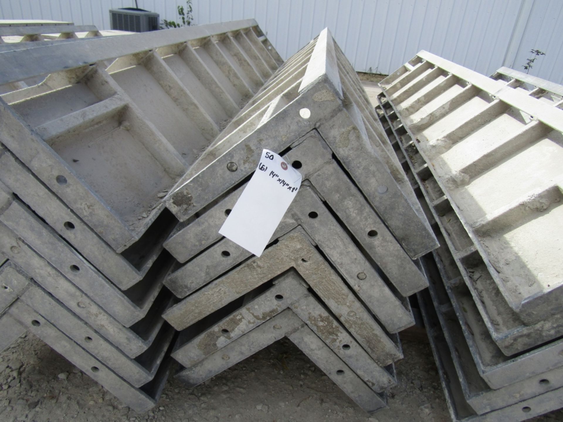 (6) 12" x 12" x 8' Durand Concrete Forms Corners, Smooth 6-12 Hole Pattern, Located in Mt. Pleasant,