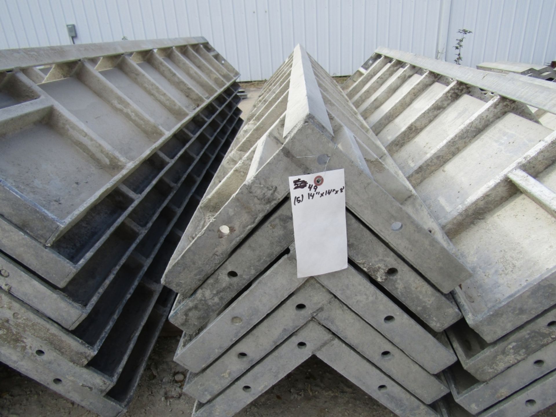 (5) 12" x 12" x 8' Durand Concrete Forms Corners, Smooth 6-12 Hole Pattern, Located in Mt. Pleasant,