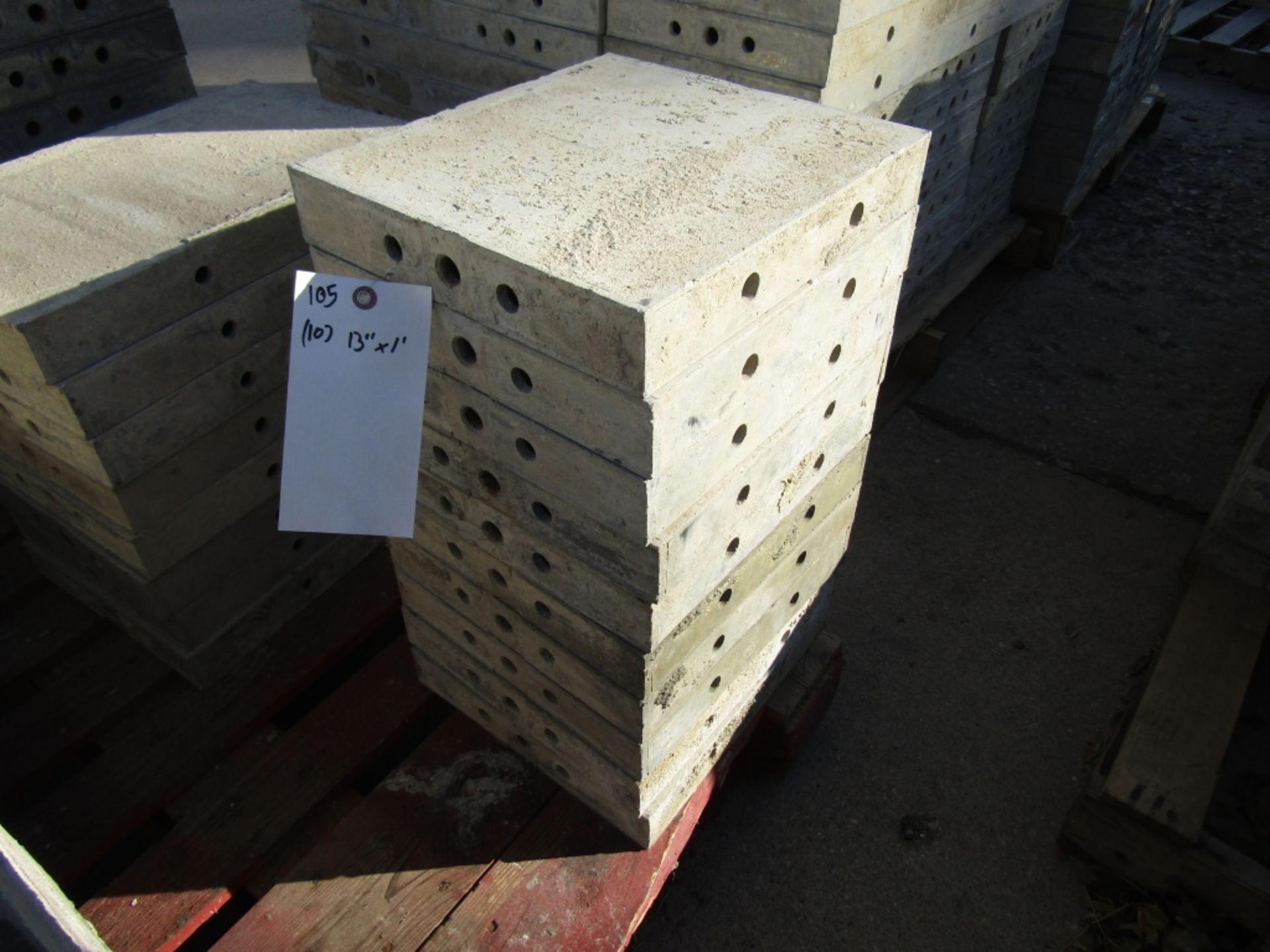 (10) 13" x 1' Durand Cap Concrete Forms, Smooth 6-12 Hole Pattern, Located in Mt. Pleasant, IA