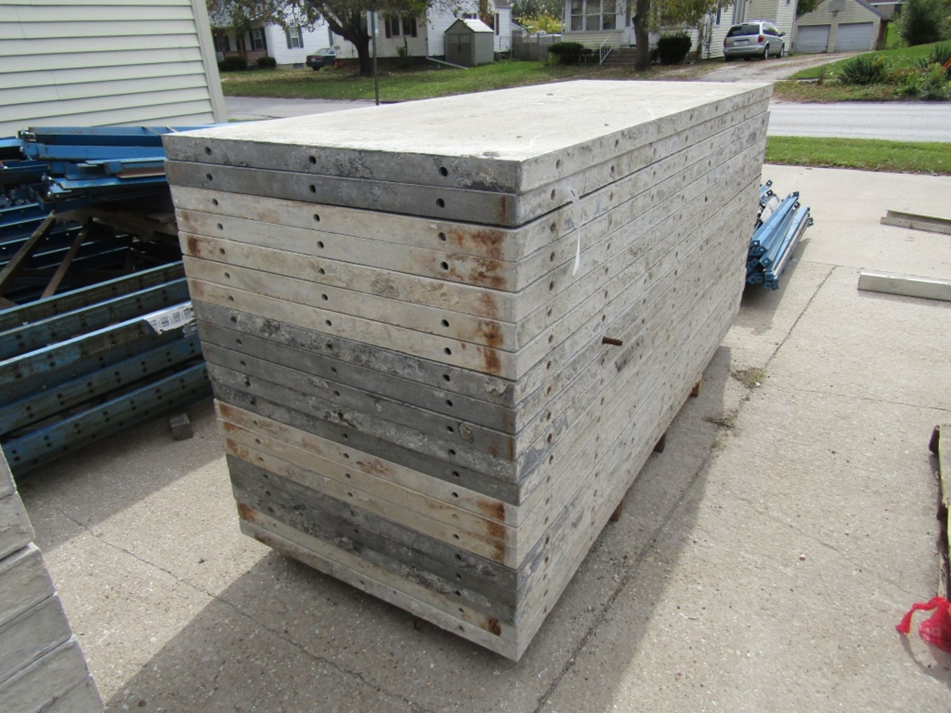 (20) 36" x 8' Durand Concrete Forms, Smooth 6-12 Hole Pattern, Attached Hardware, Located in Mt.