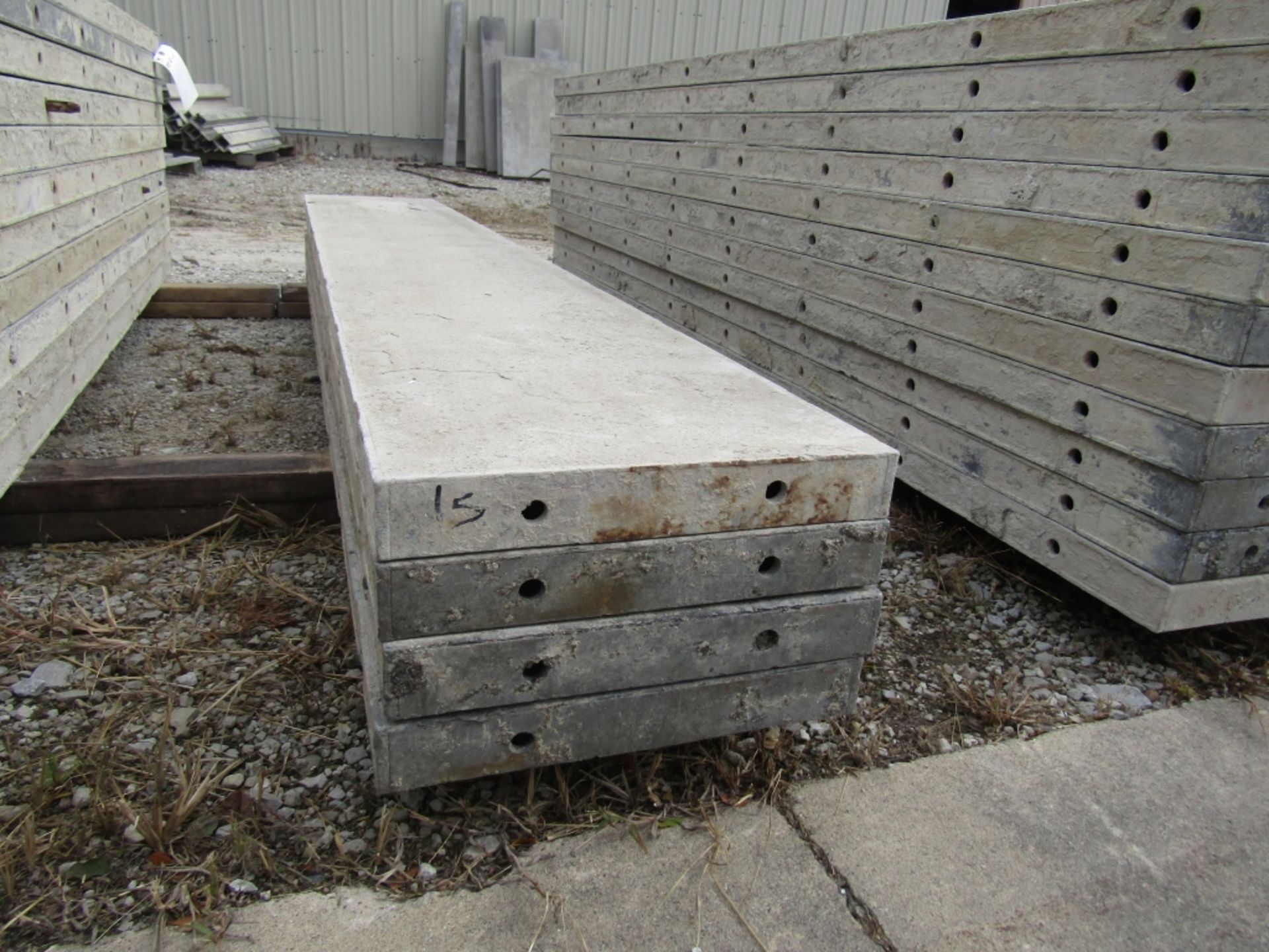 (4) 15" x 8' Durand Concrete Forms, Smooth 6-12 Hole Pattern, Attached Hardware, Located in Mt. - Image 2 of 2