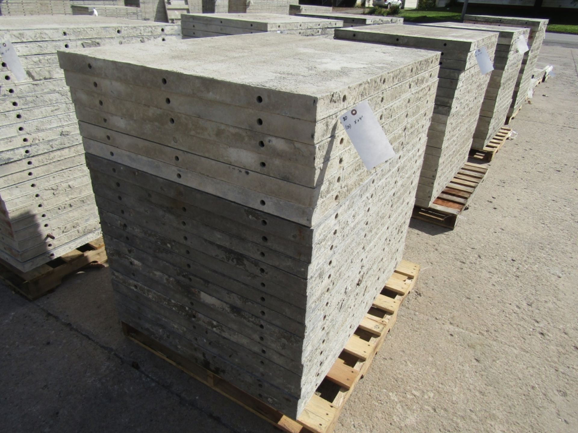 (20) 36" x 4' Durand Concrete Forms, Smooth 6-12 Hole Pattern, Attached Hardware, Located in Mt.