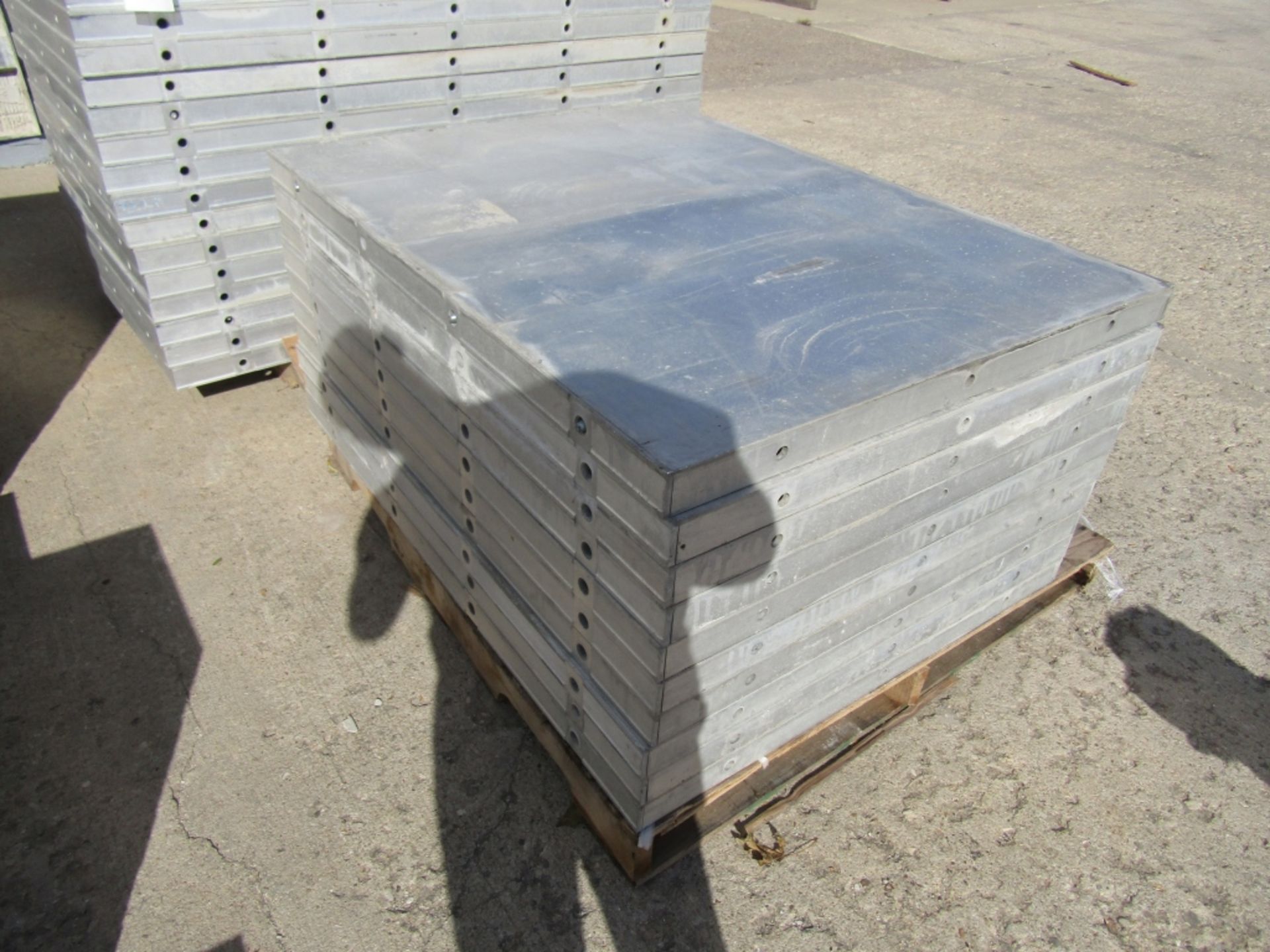 (10) 36" x 4' New Durand Concrete Forms, Smooth 6-12 Hole Pattern, Attached Hardware, Located in Mt.