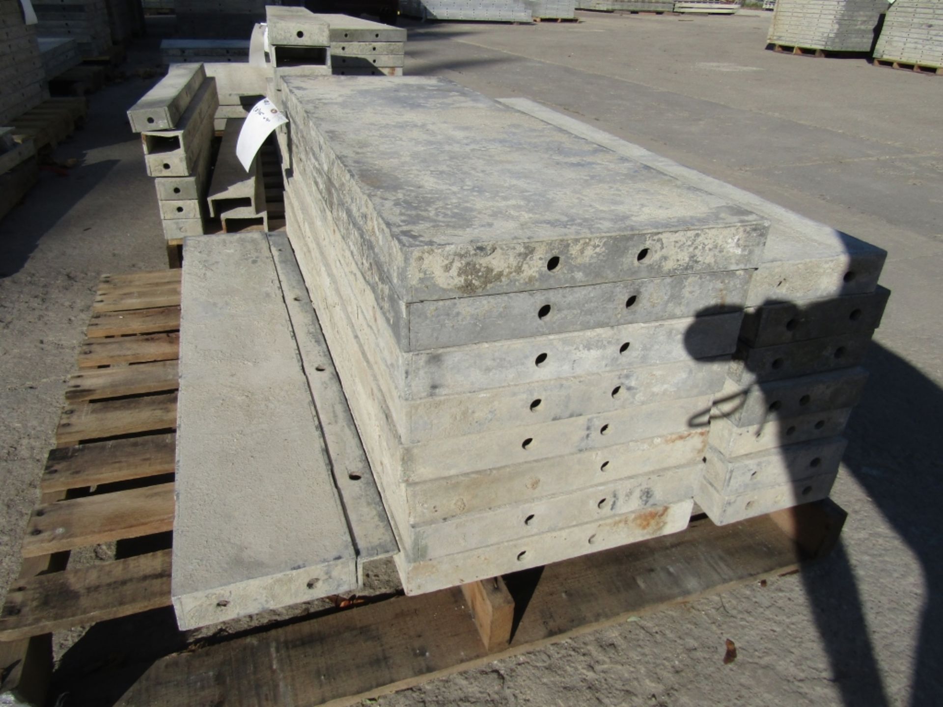 (8) 16" x 4' Durand Concrete Forms, Smooth 6-12 Hole Pattern, Attached Hardware, Located in Mt.