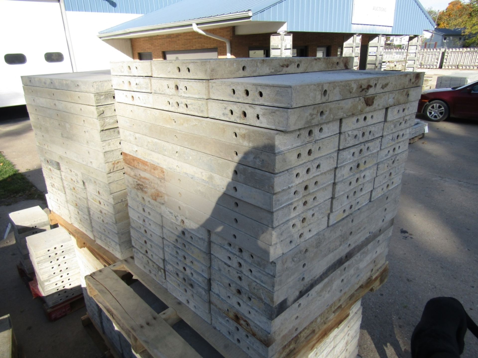 (53) 12" x 3' Durand Cap Concrete Forms, Smooth 6-12 Hole Pattern Located in Mt. Pleasant, IA