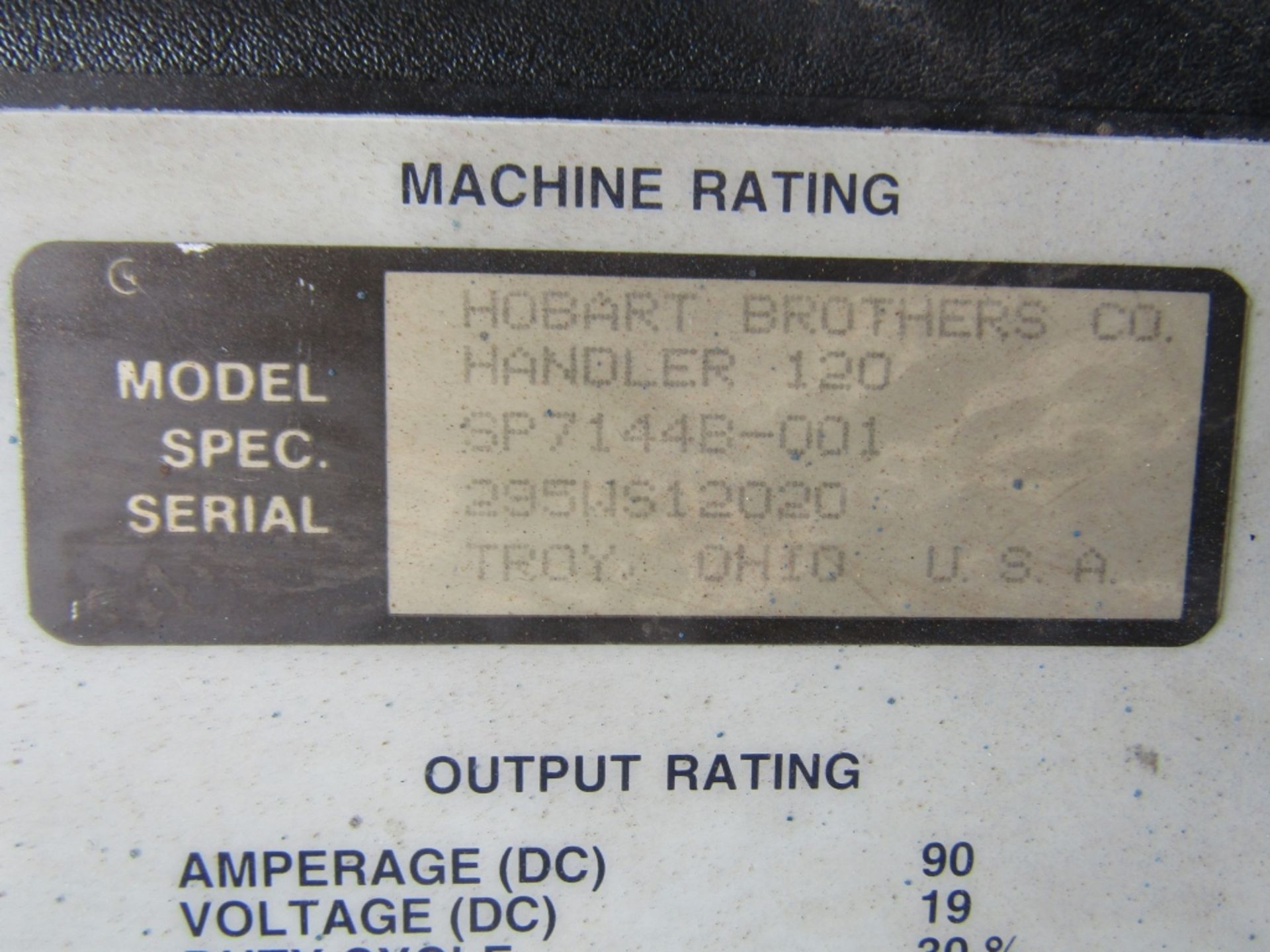 Hobart Handler 120, Serial #295 1S12020CV Power Source & Wire Feeder,, - Image 3 of 6