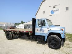 1987 International Model 1654 S1600, Flat Bed, Dually Truck, VIN #1HTLAHGP4HH521041, 193762 miles,