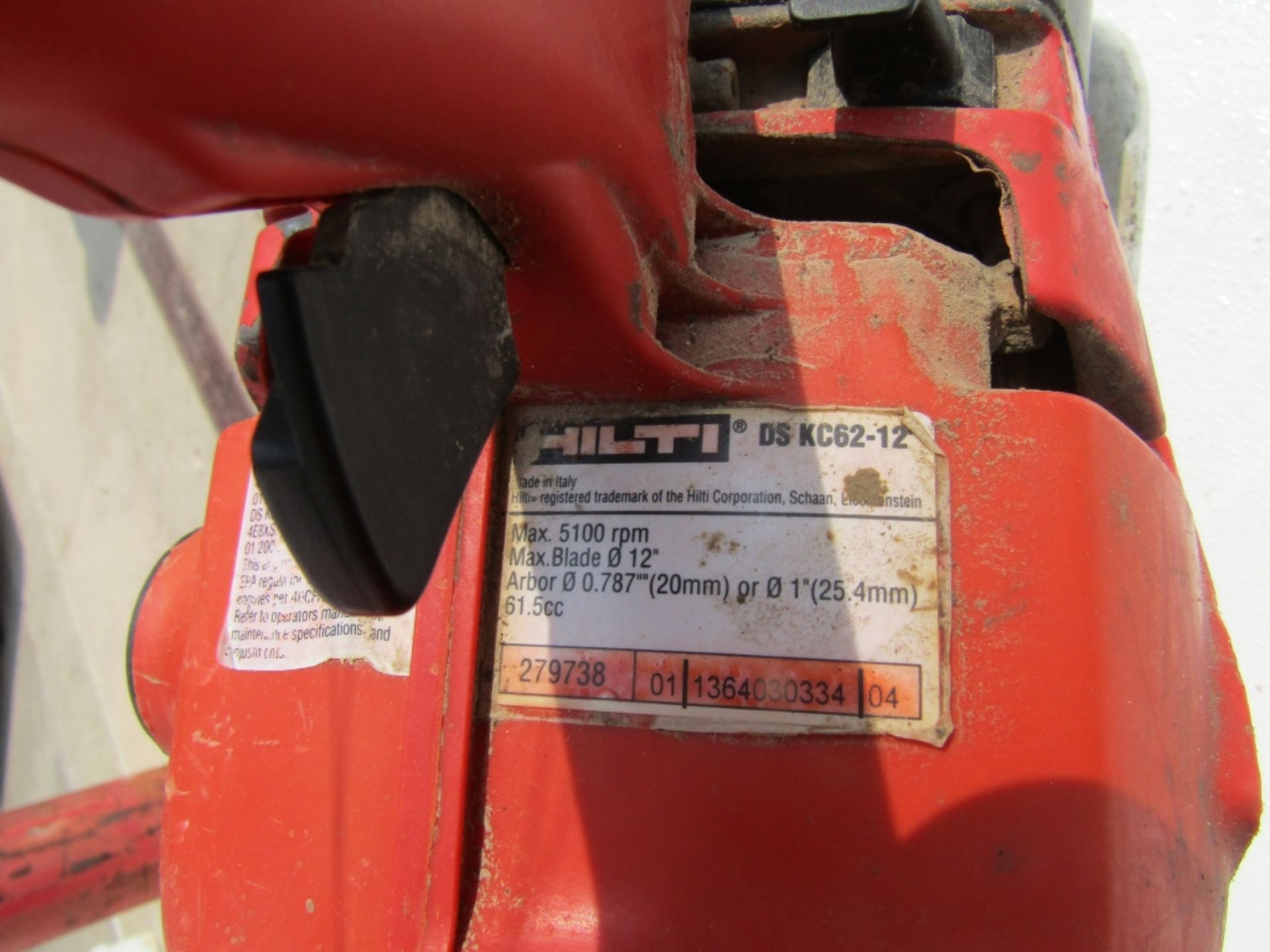 Hilti DSKC62-12 Cut Off Saw, Serial #1364030334, Max Blade 12", - Image 3 of 3