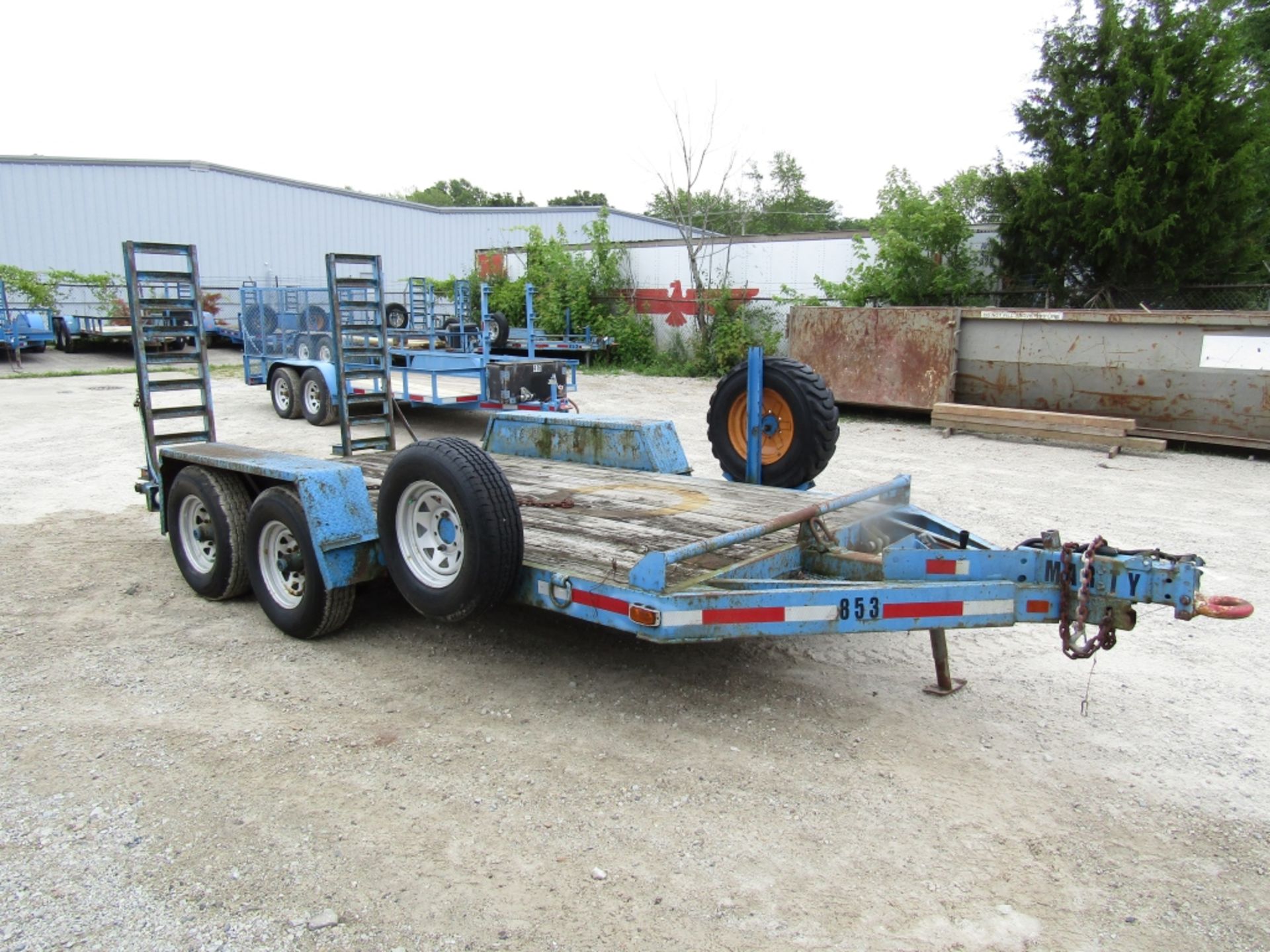 1999 Mobile Mfg. Tandem Axle Trailer, VIN # 1M9FA142XX131988503, Ramps 14' 4" x 6'6", Wood Deck,