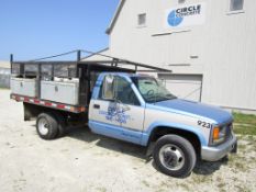 1997 GMC 3500 SL Utility Pick up Truck, Dually, VIN #1GDJC34F7VF035923, 133149 miles, 6.5 Liter