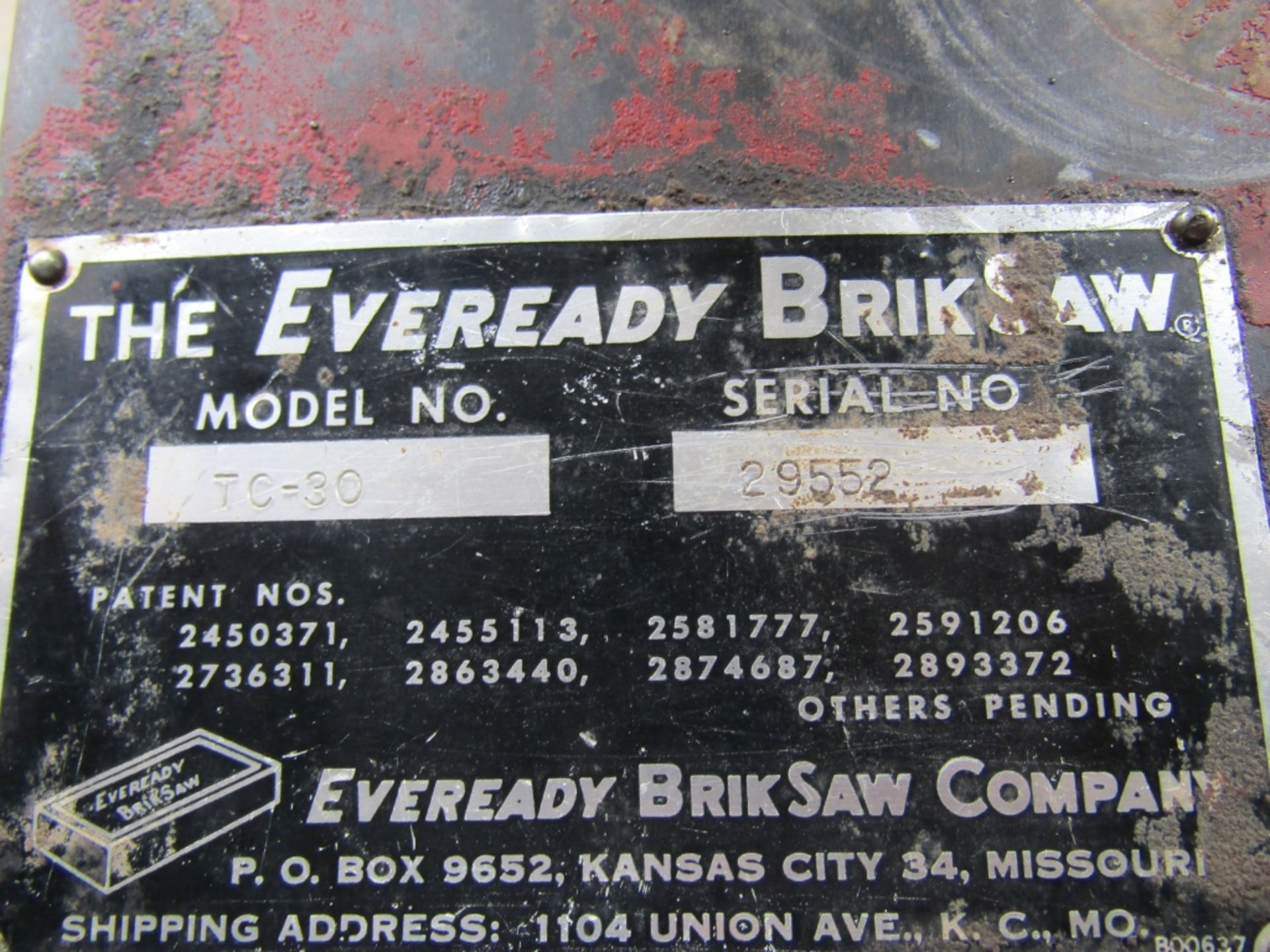 Everyday Brik Saw Oiler, Model #7C-30 , Serial #29552, Predator Engine - Image 2 of 4