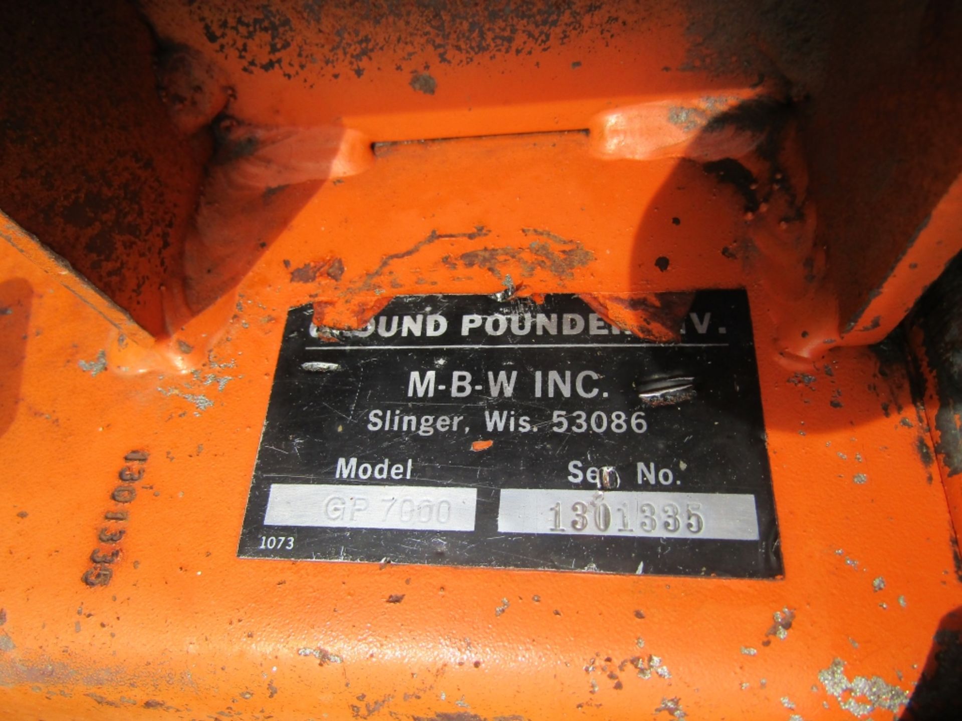 M-B-W Ground Pounder, Model GP7000, Serial #1301335, Kohler Motor, - Image 3 of 5