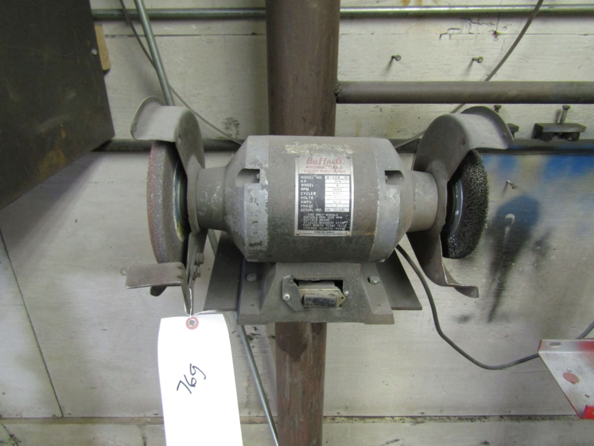 Buffalo Electric Bench Grinder, Model B-8CB, Serial #GB 66204,