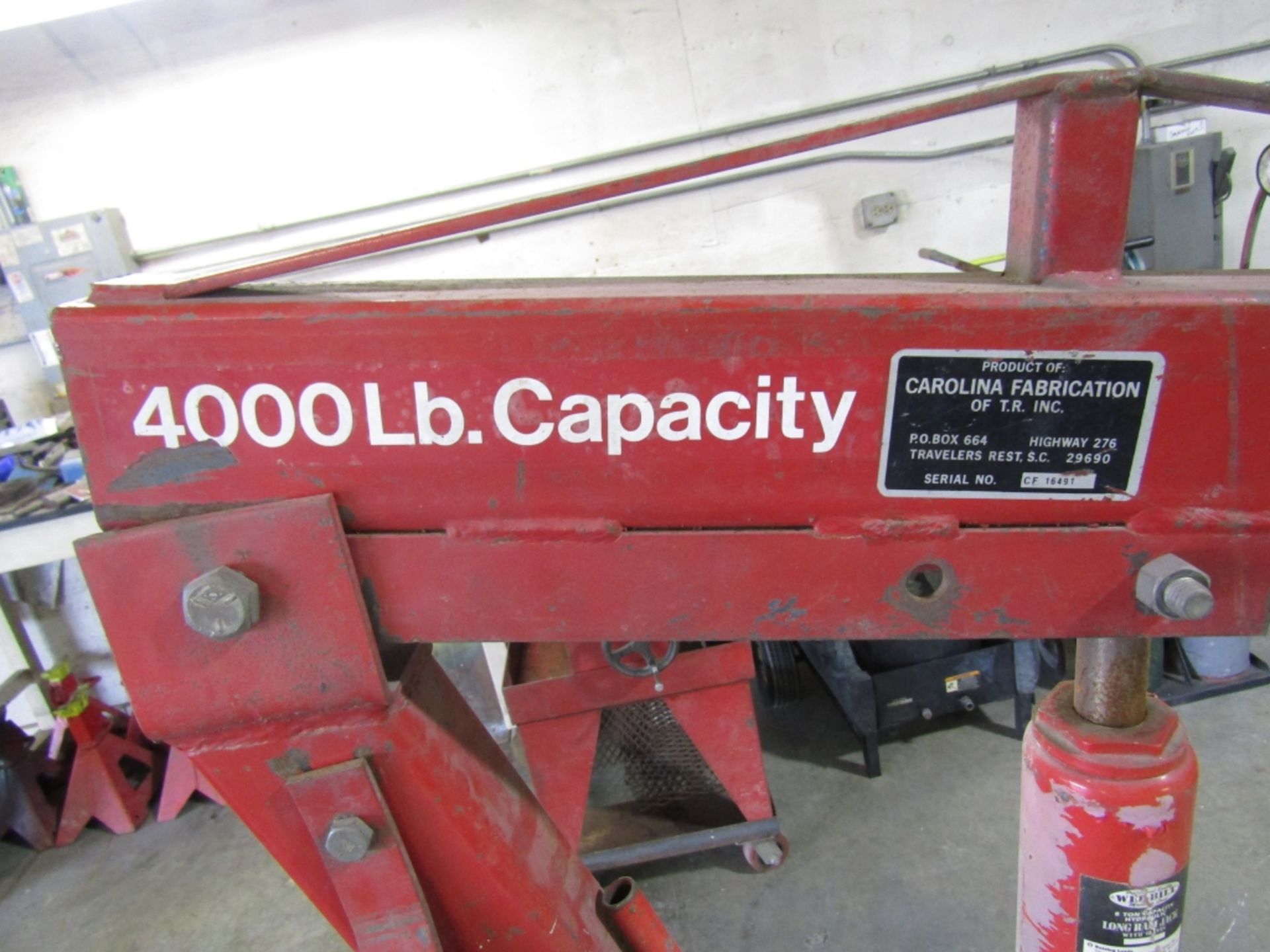 Carolina 4000 # Heavy Duty Industrial Hoist, Serial #CF 16491, - Image 2 of 2