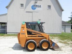 2001 Case 1840 Uni-loader with Bucket, 2234 Hours, ID #JAF0345427, Sims All-Weather Tractor Cabs