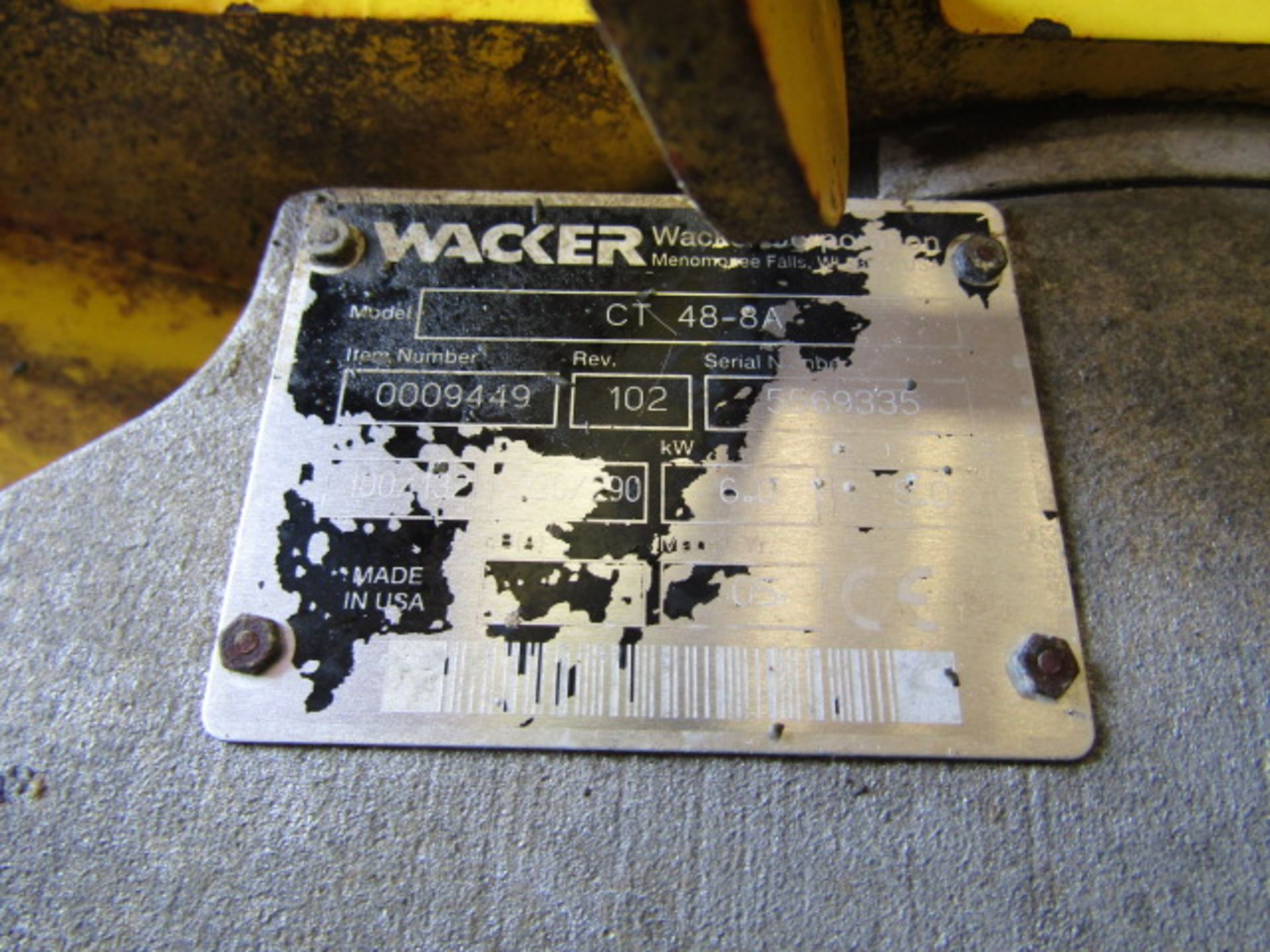 2005 Wacker Power Trowel, Model CT 48-8A, Serial #5569335, GX240 Honda 8 hp Motor, - Image 2 of 4