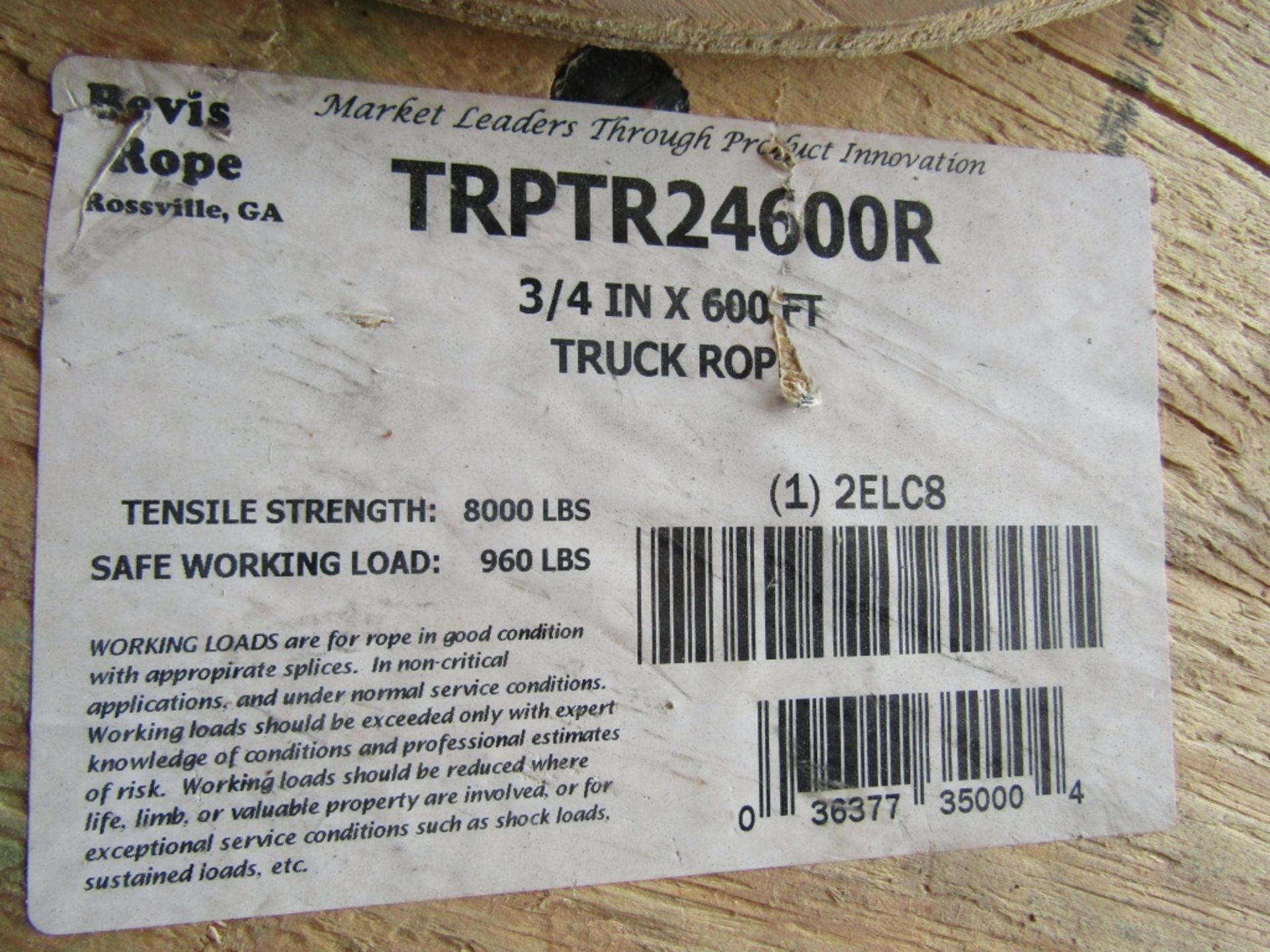 (2) Spools of 1/2" & 3/4" Truck Rope - Image 2 of 4