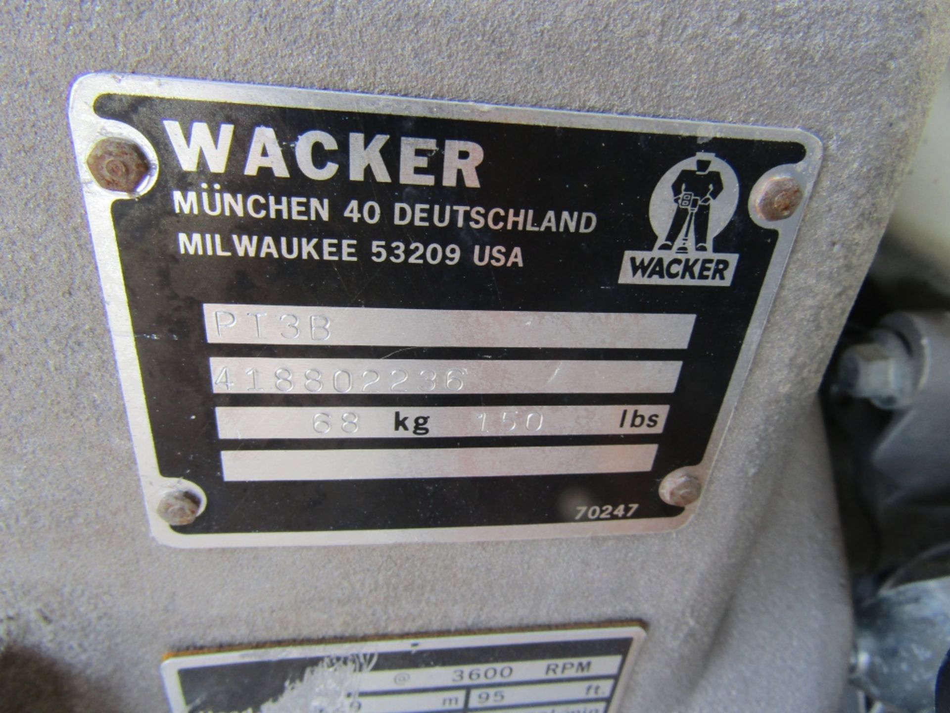 Wacker PT3B Trash Pump, Model PT38, Serial #418802236, - Image 3 of 4