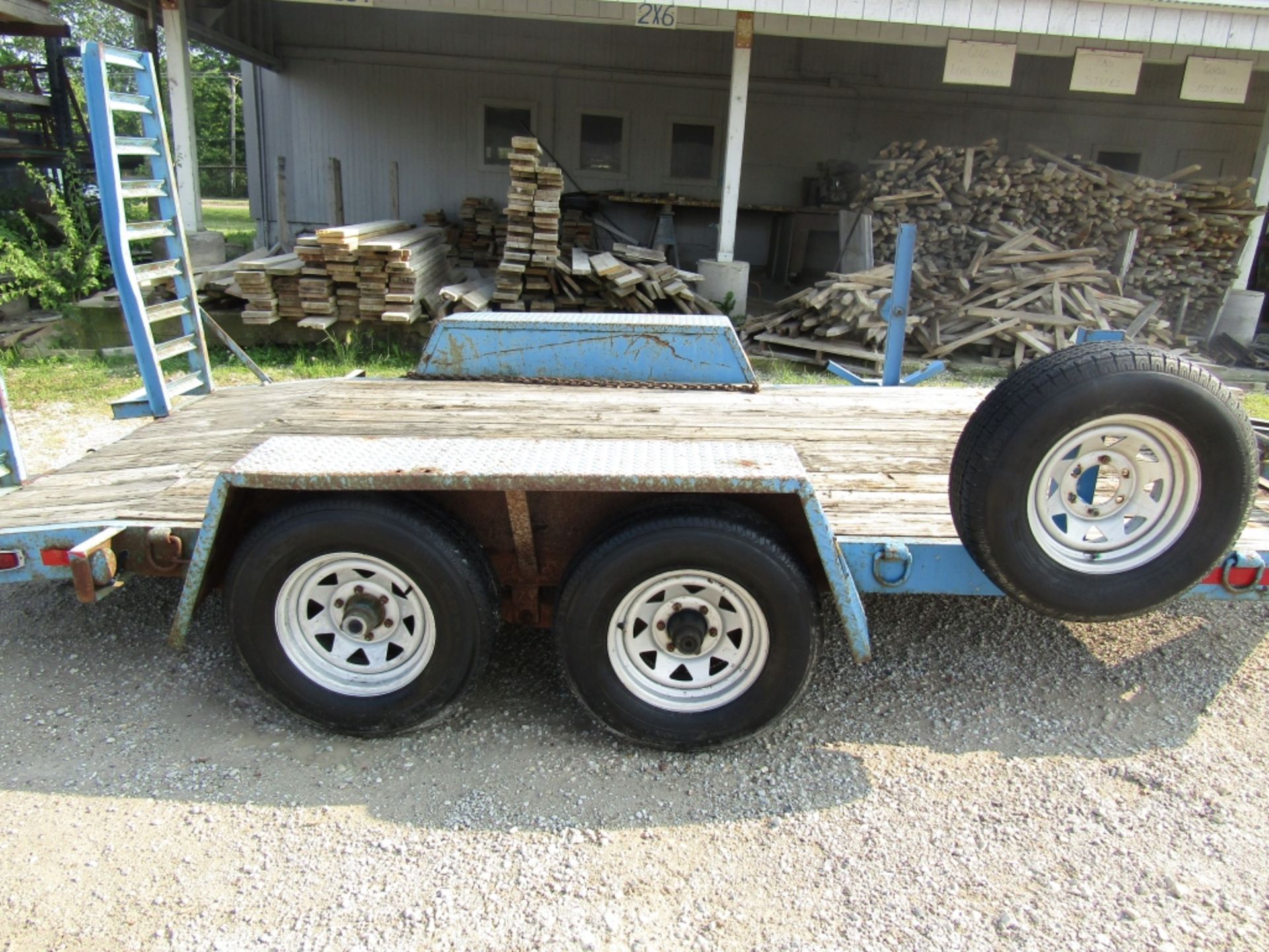 1999 Mobile Mfg. Tandem Axle Trailer, VIN # 1M9FA1428X1319852, Ramps 14'4" x 6' 6", Wood Deck, - Image 8 of 8