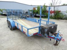 1995 Jamar Tandem Axle Trailer, VIN #4AJFS1629SJ013416, Tool Box, Ramps 16'4" x 6'6", Wood Deck,