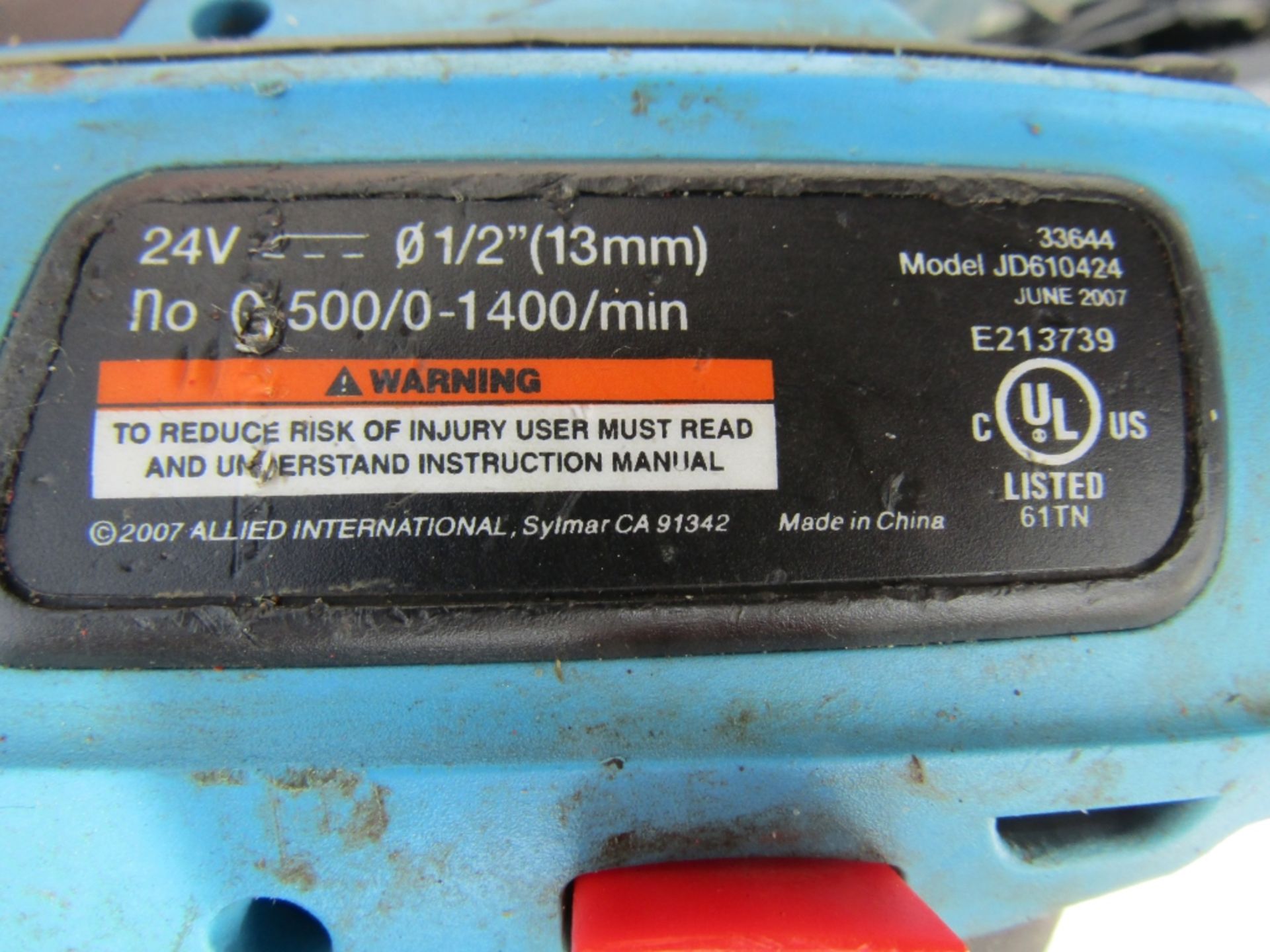 2007 Channel Lock Drill, Model DA032424, Serial #33644, - Image 2 of 2