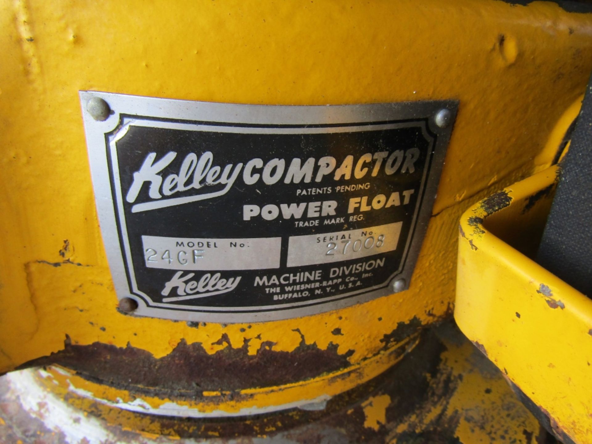 (3) Kelley Compactor 24 GF Power Float, Model 24GF, Serial #27008, Wisconsin Engine & Serial # - Image 3 of 8