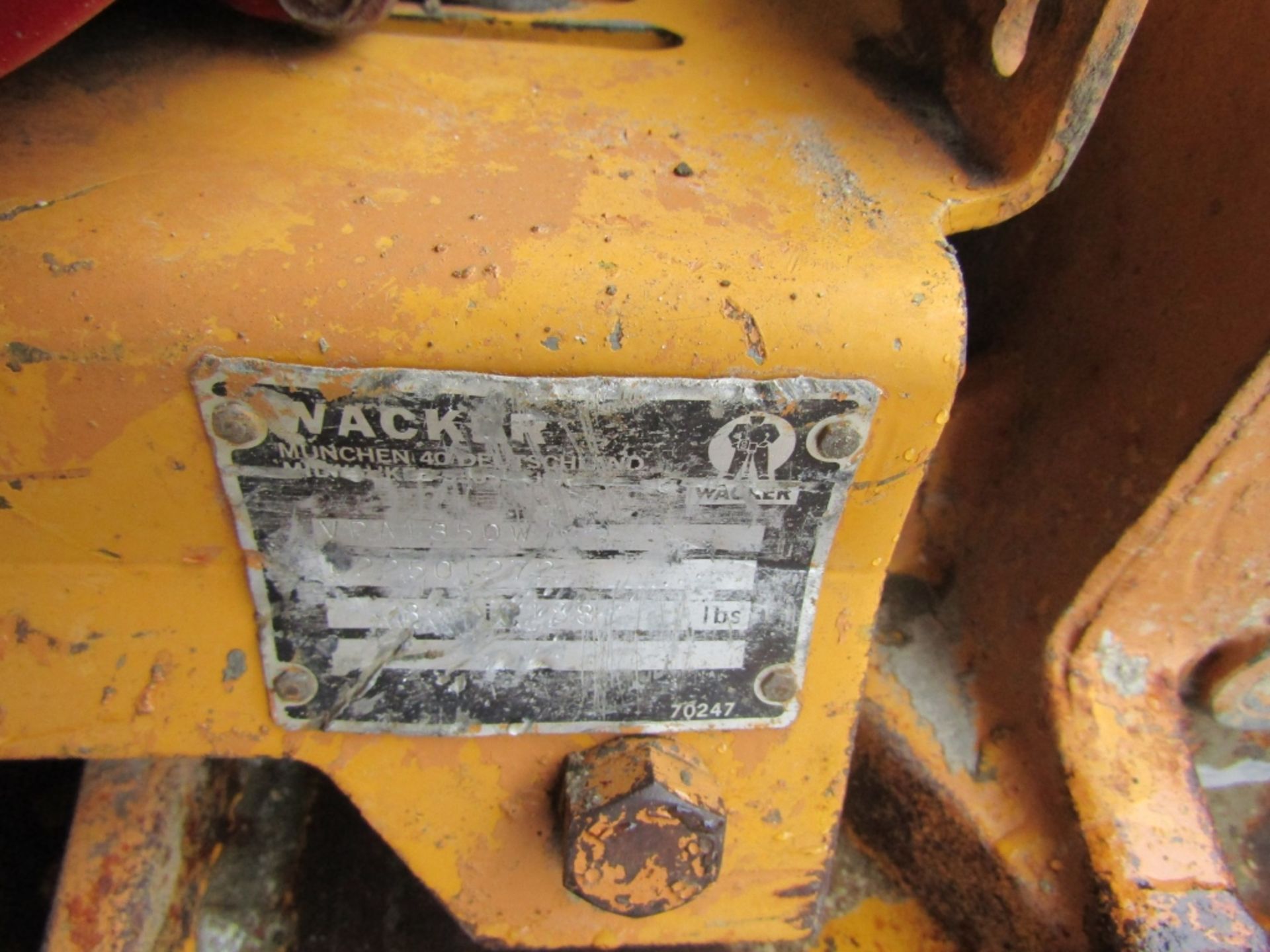 Wacker Plate Compactor, Model VPA1350W, Serial #622501272, GX120 Honda Motor, - Image 4 of 5