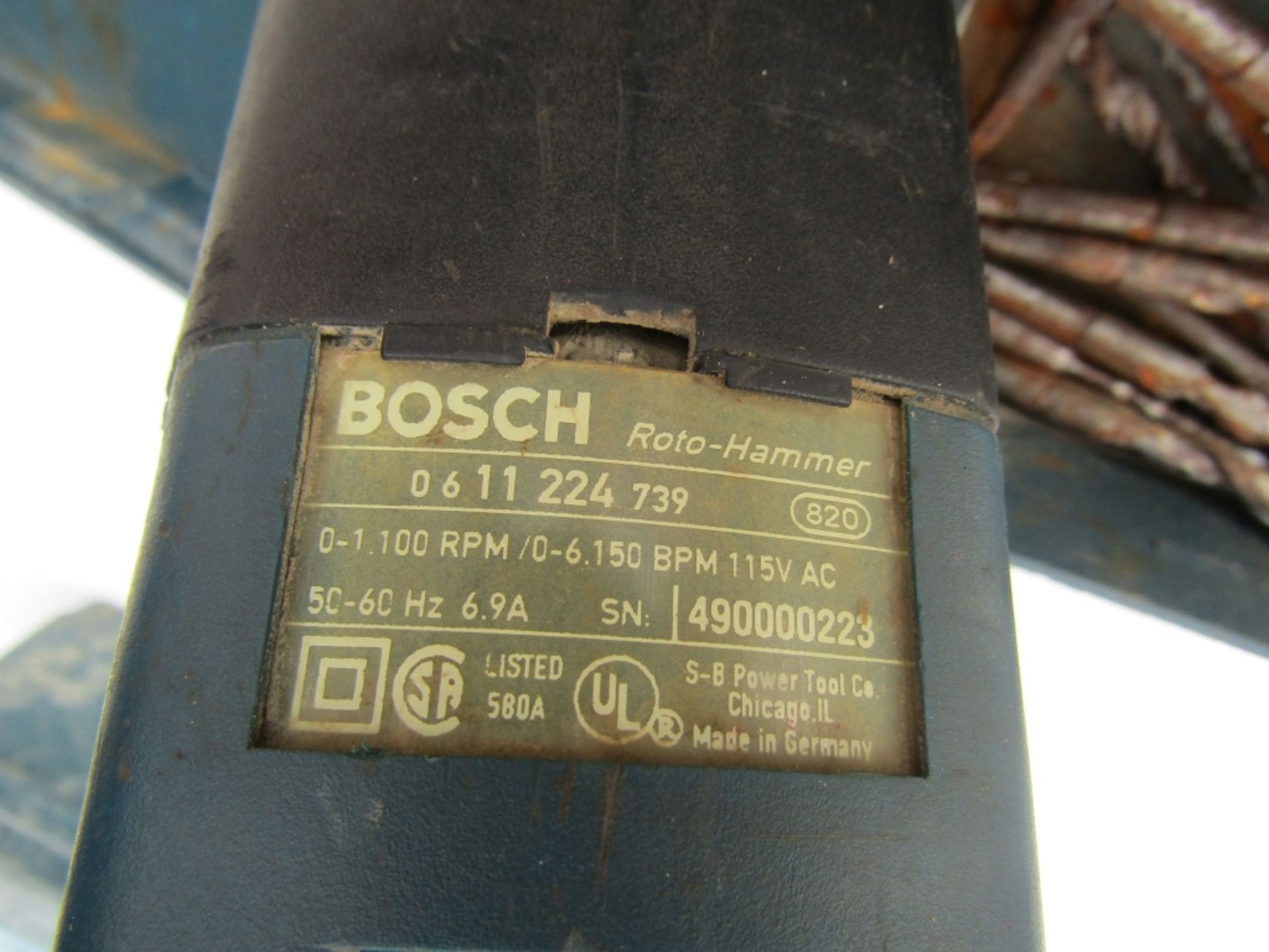 Bosch Bulldog 11224VSR Root-Hammer Drill, Model 224, Serial #490000223, - Image 2 of 2