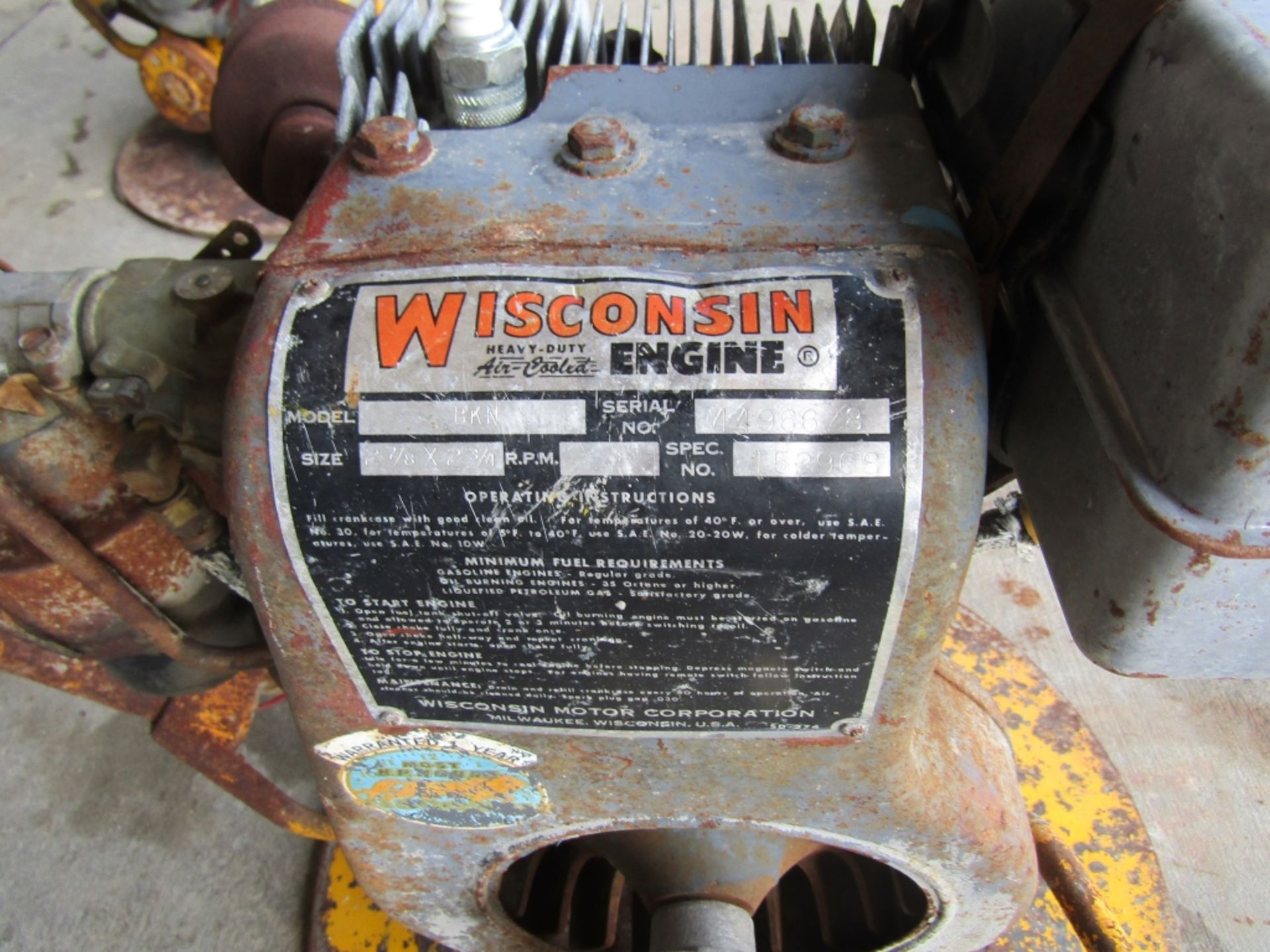 (3) Kelley Compactor 24 GF Power Float, Model 24GF, Serial #27008, Wisconsin Engine & Serial # - Image 8 of 8