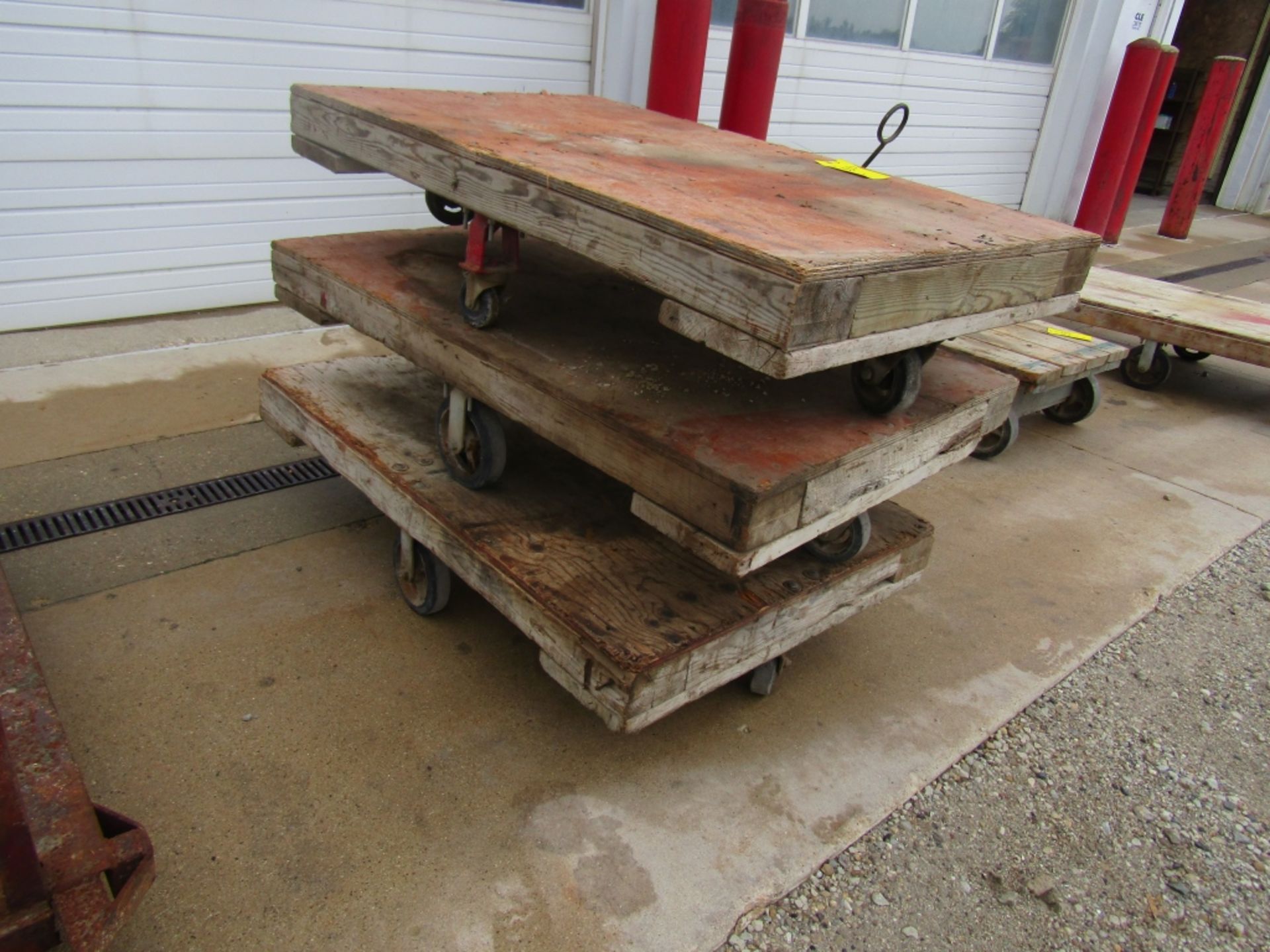 (3) Wooden Roller Carts - Image 2 of 2