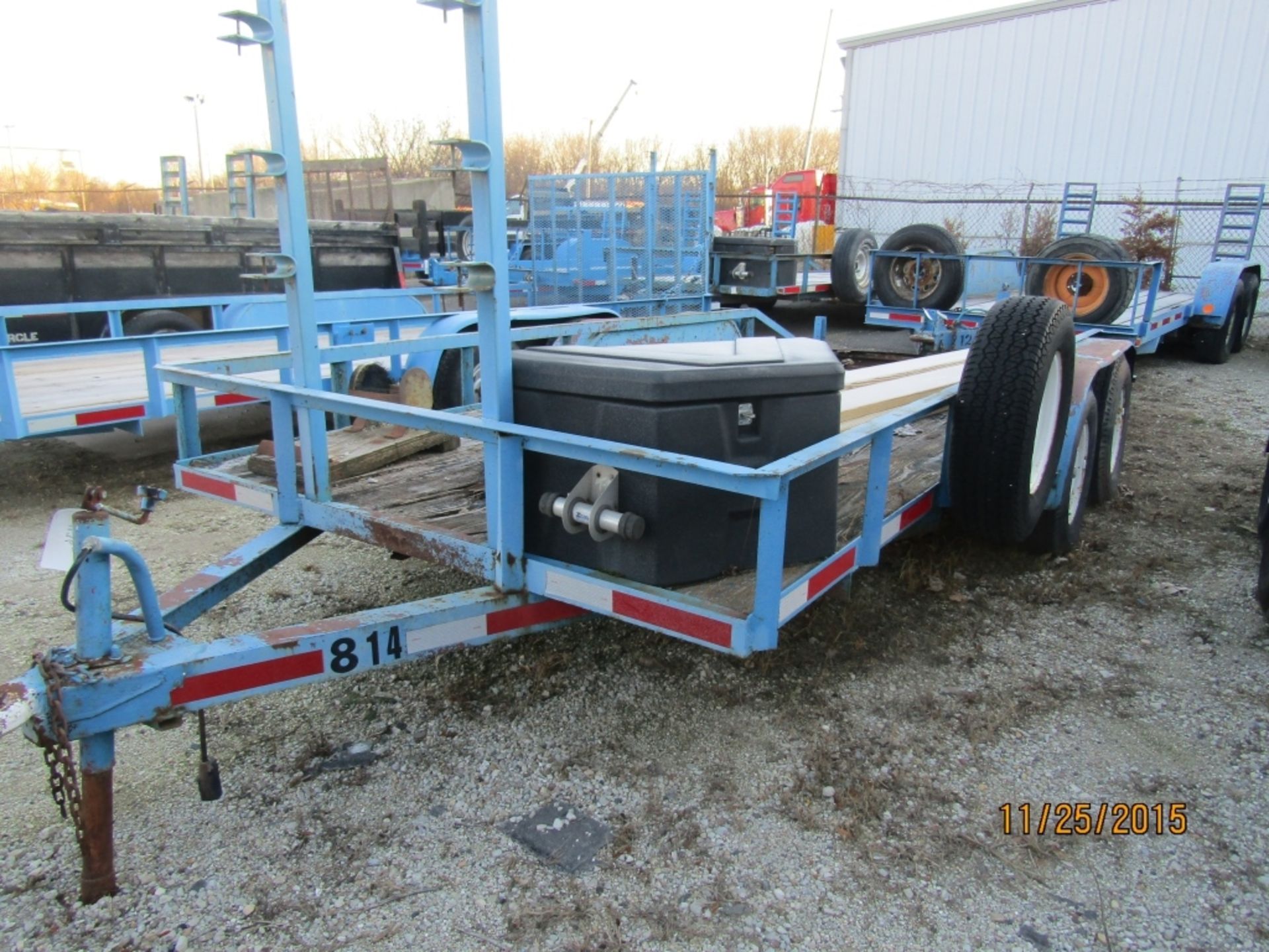 1988 Brewer Tandem Axle Trailer, VIN #068814, Damaged Decking, New Lumber included to fix. - Image 2 of 6