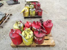 (2) Pallets Miscellaneous Size Gasoline Cans, 25 Total